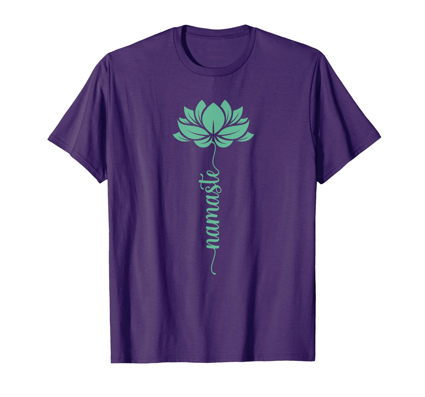 Namaste Yoga Lotus Flower Minimal Mint Green New Age Flower T-Shirt