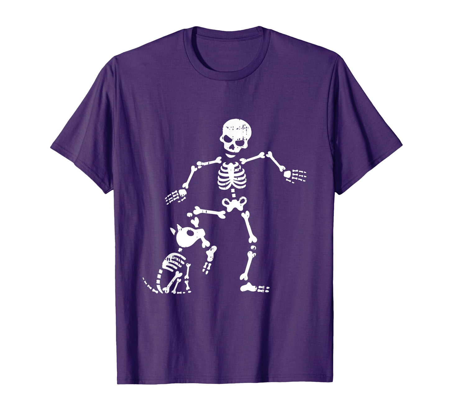 Skeleton And Dog Halloween Costume Funny Skull Men Women T-Shirt