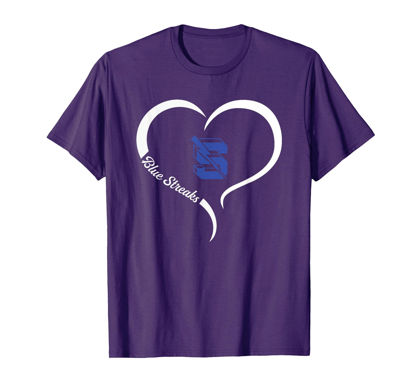 Sebring Blue Streaks Logo Half Heart Slogan HS T-Shirt