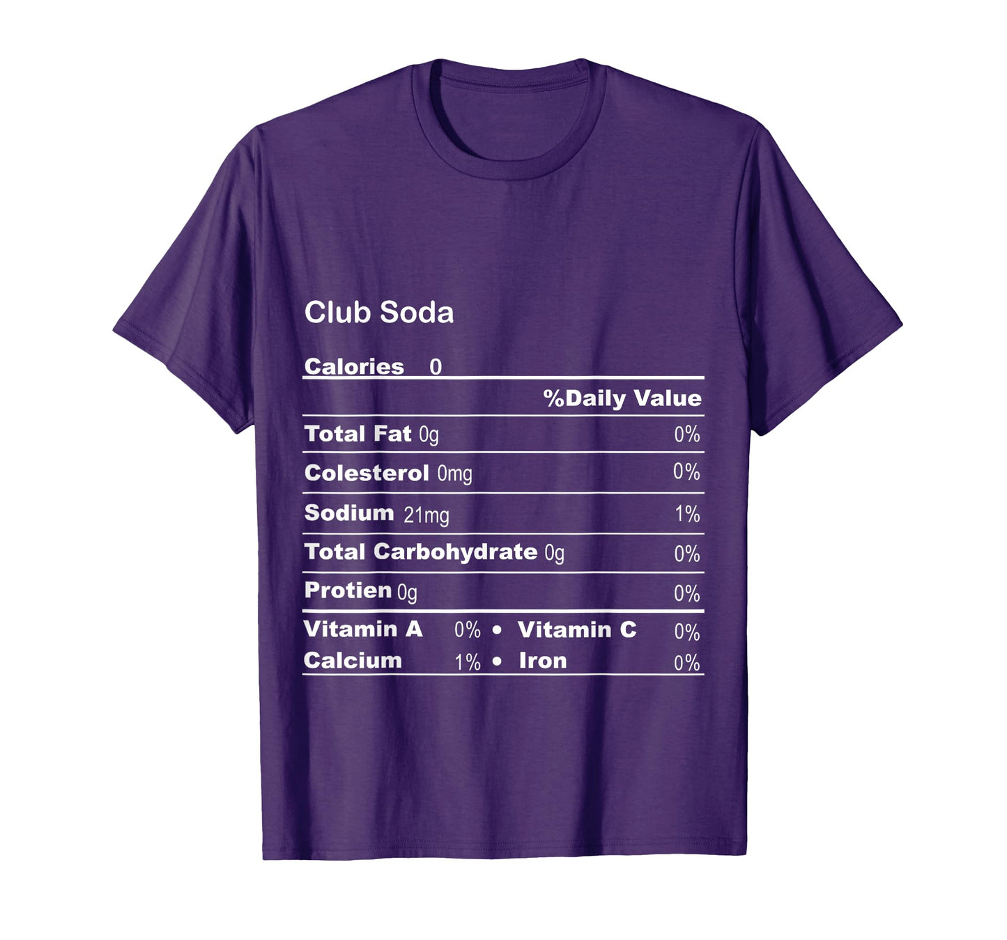 Funny Club Soda Thanksgiving Nutritional Fact T-Shirt
