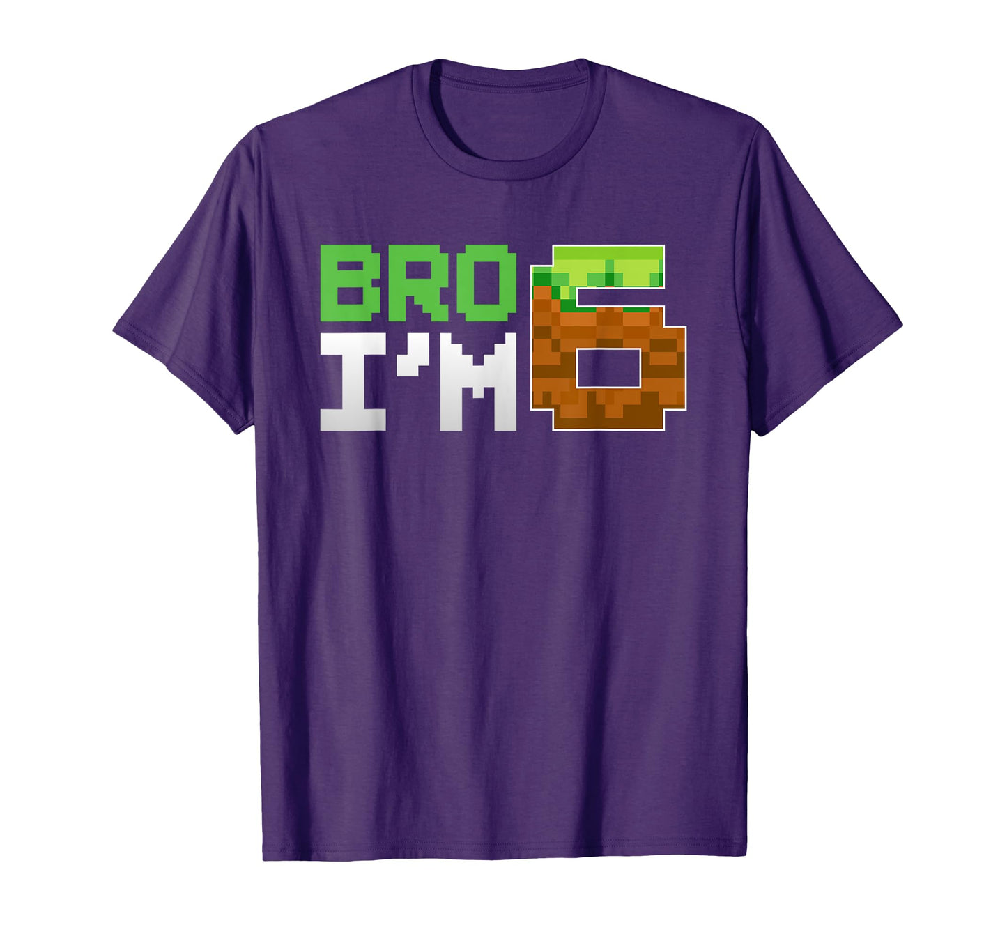 Kids 6th Birthday Boy Bro I’m 6 Year Old Gamer Pixel Number T-Shirt