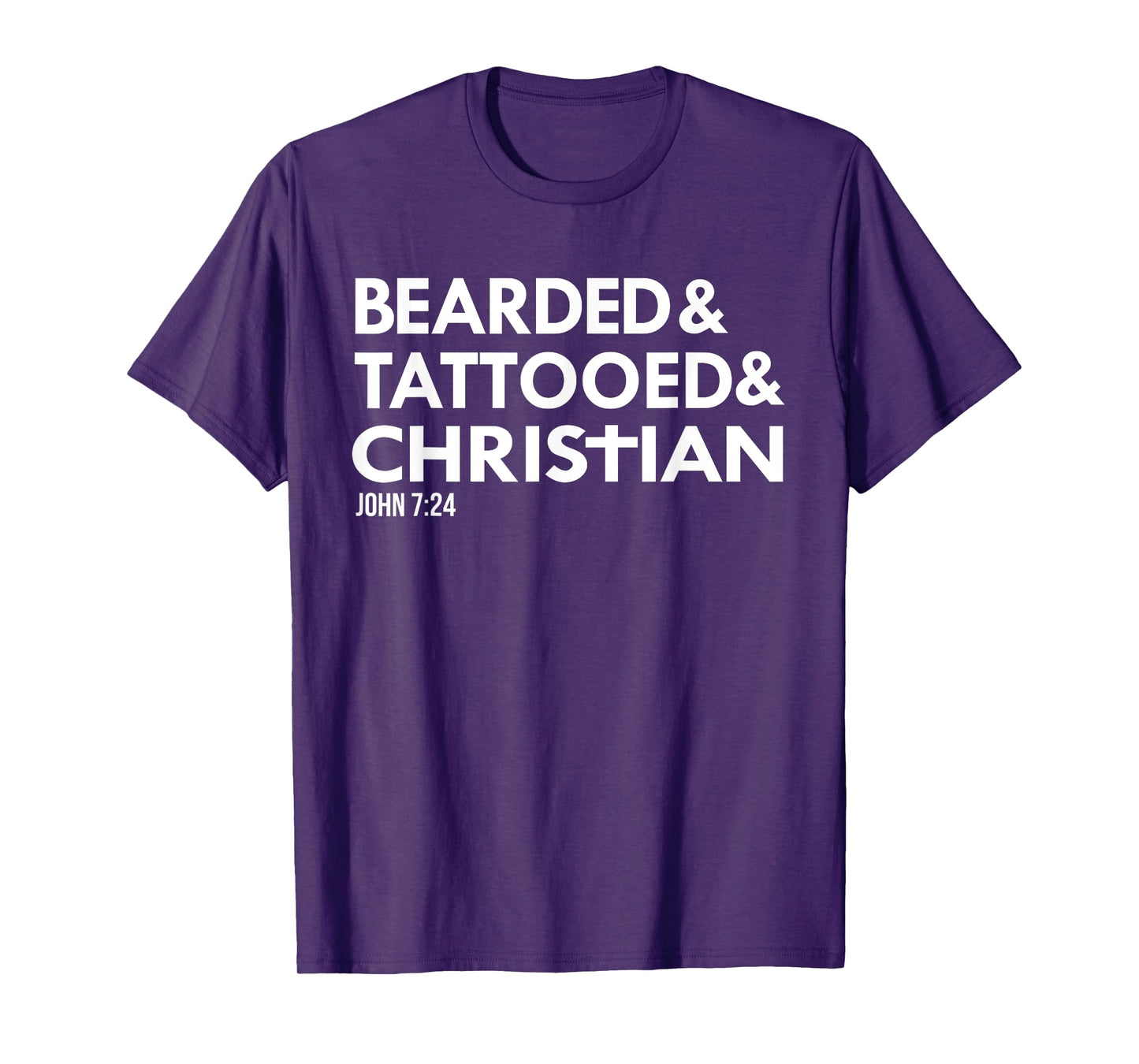 Bearded Tattooed Christian Funny Beard Tattoo Tats T-Shirt