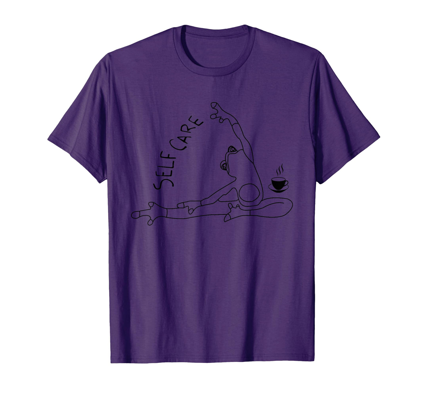Funny Self Care Frog Doing Yoga With Coffee T-Shirt