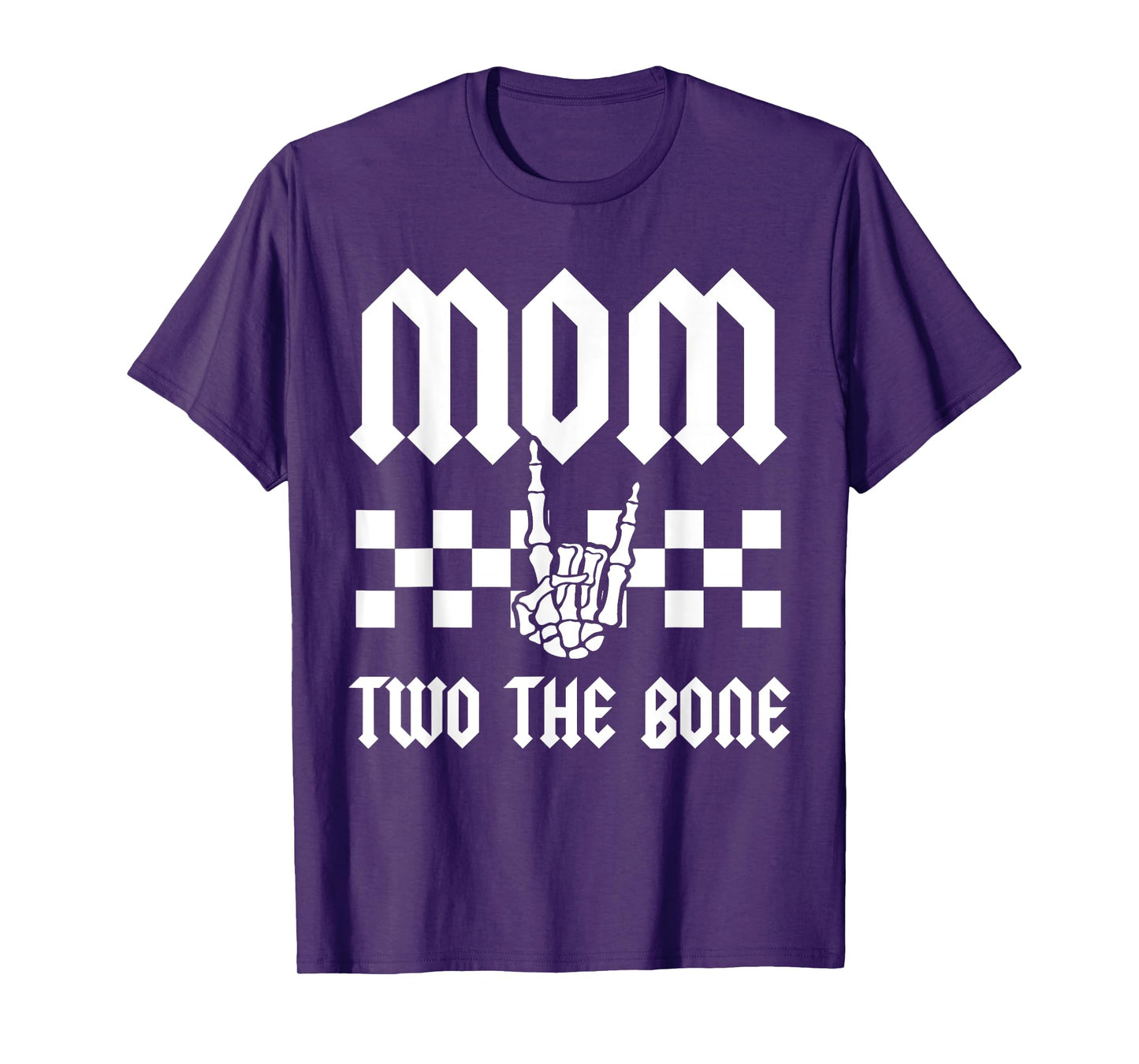 Mom Two The Bone Skeleton Hand 2nd Birthday Boy Girl T-Shirt