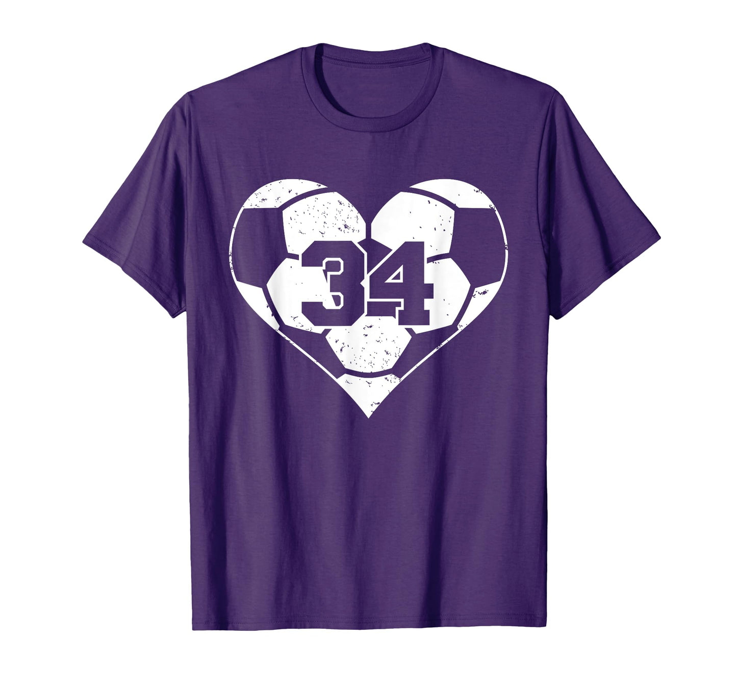 Soccer Number 34 Jersey Funny Soccer Heart Game Day T-Shirt