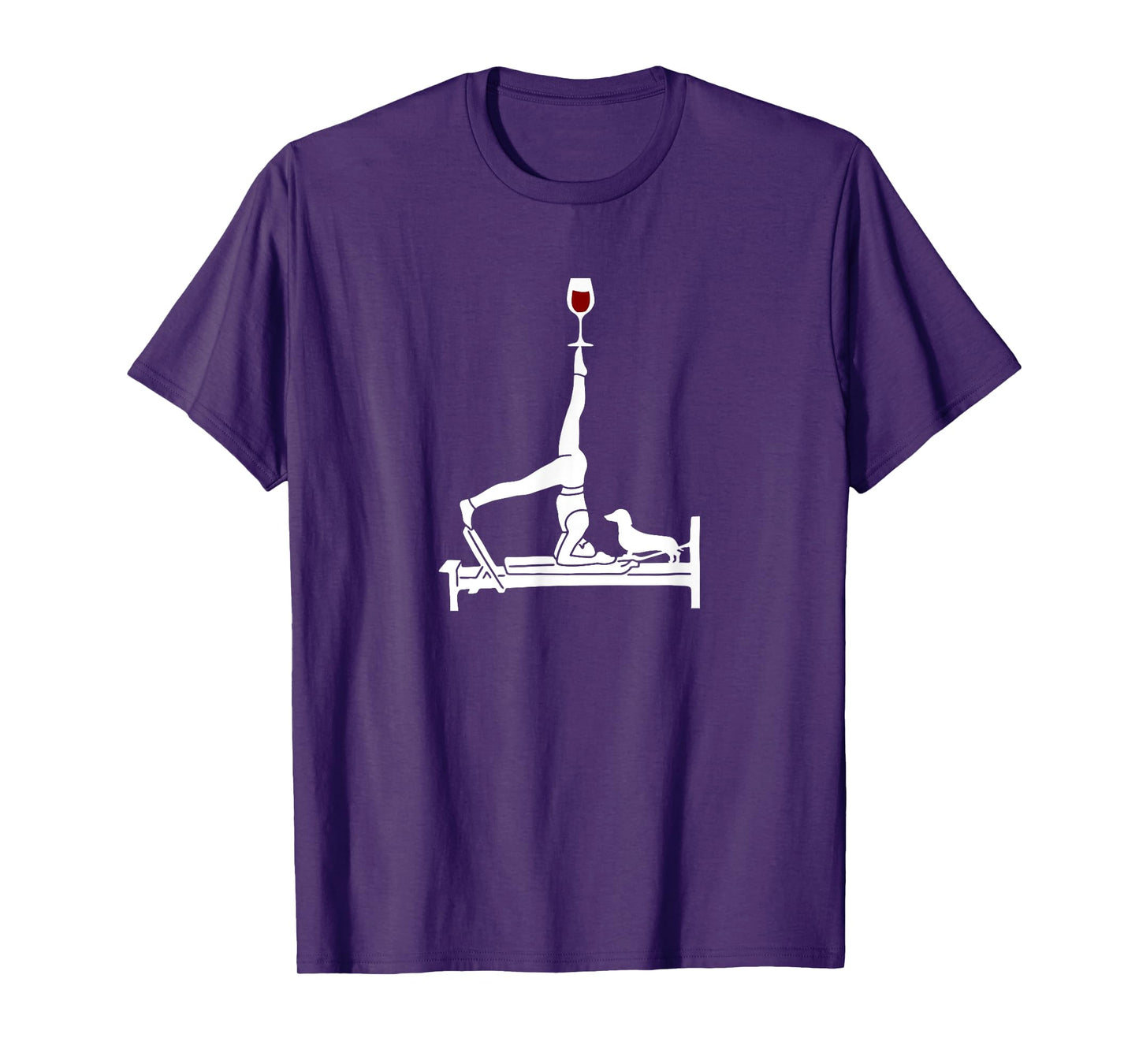 Pilates wine Reformer Pilates with Dachshund dog T-Shirt