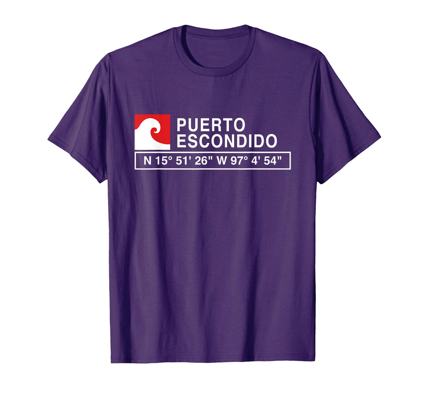 COOL PUERTO ESCONDIDO SURF T-SHIRT WITH GPS COORDINATES T-Shirt