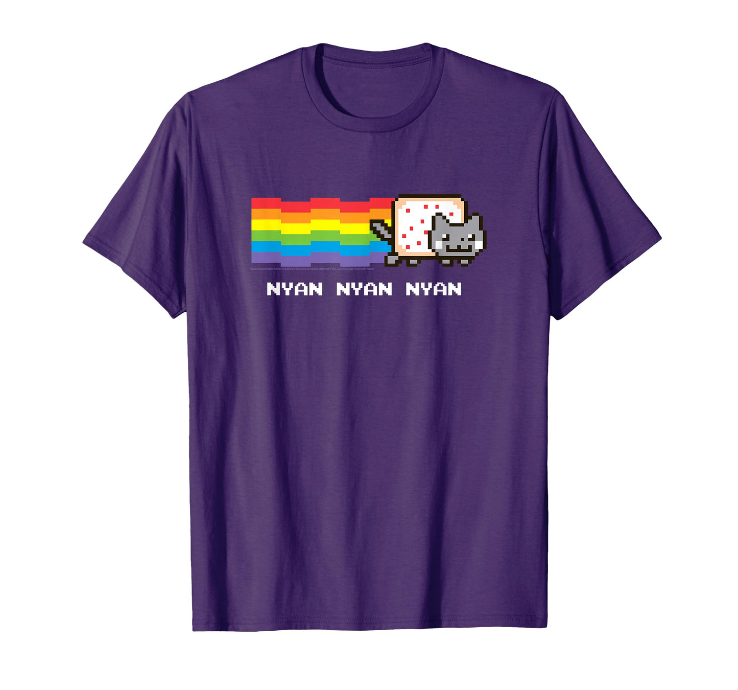 Nyan Cat Nyan Nyan Nyan Rainbow Funny Internet Meme T-Shirt