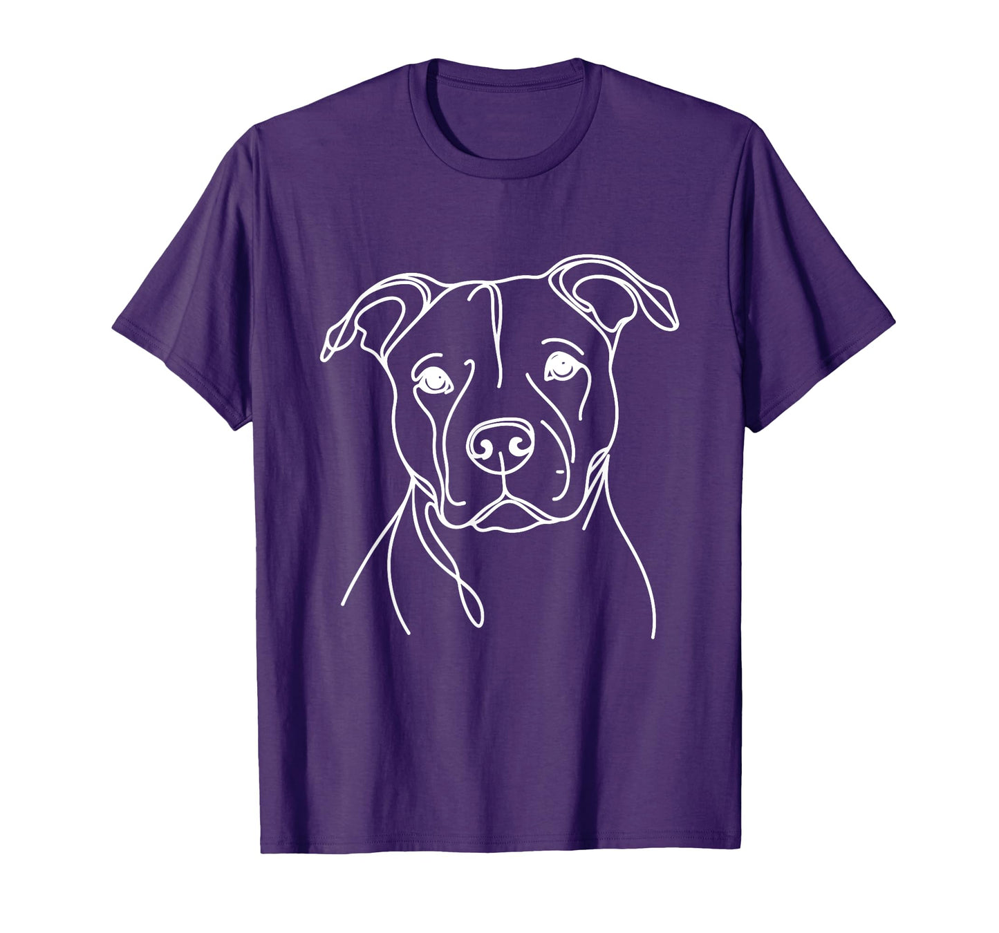 Line Art Dad Mom Dog - Pitbull T-Shirt for Men Women