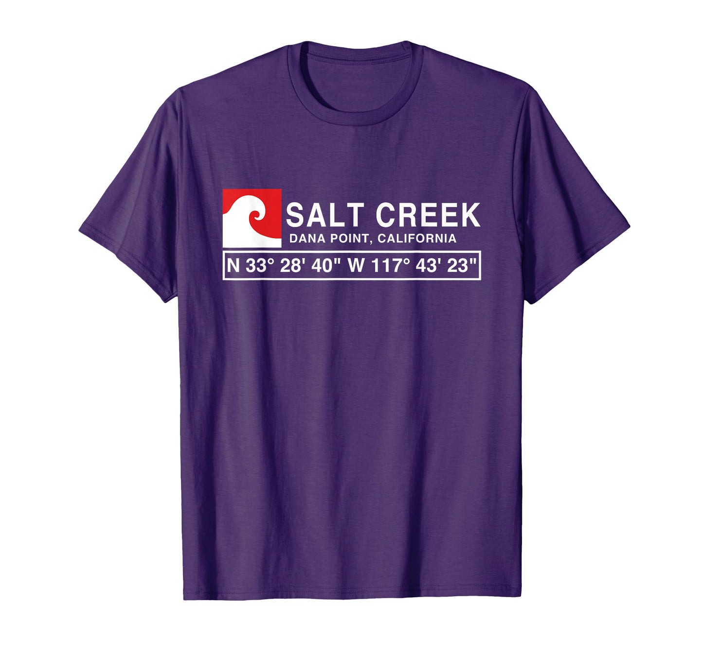 COOL SALT CREEK SURF T-SHIRT WITH GPS COORDINATES T-Shirt