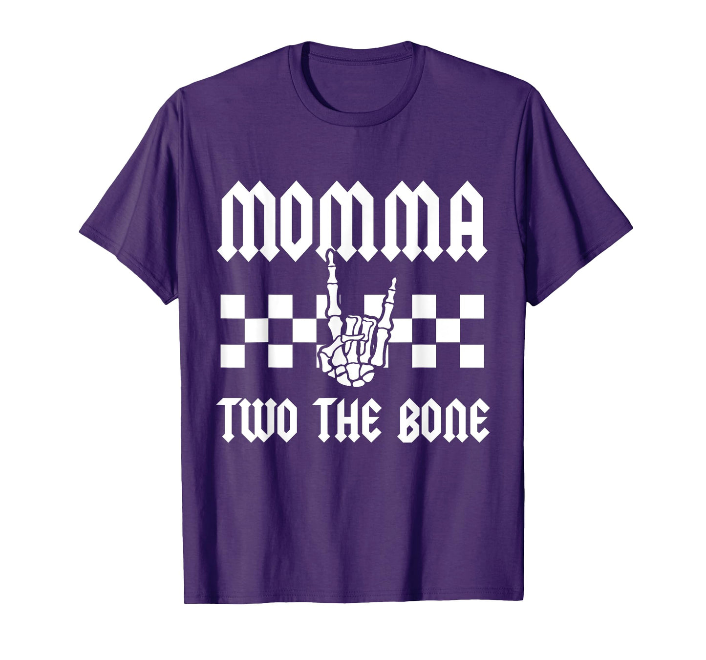 Momma Two The Bone Skeleton Hand 2nd Birthday Boy Girl T-Shirt