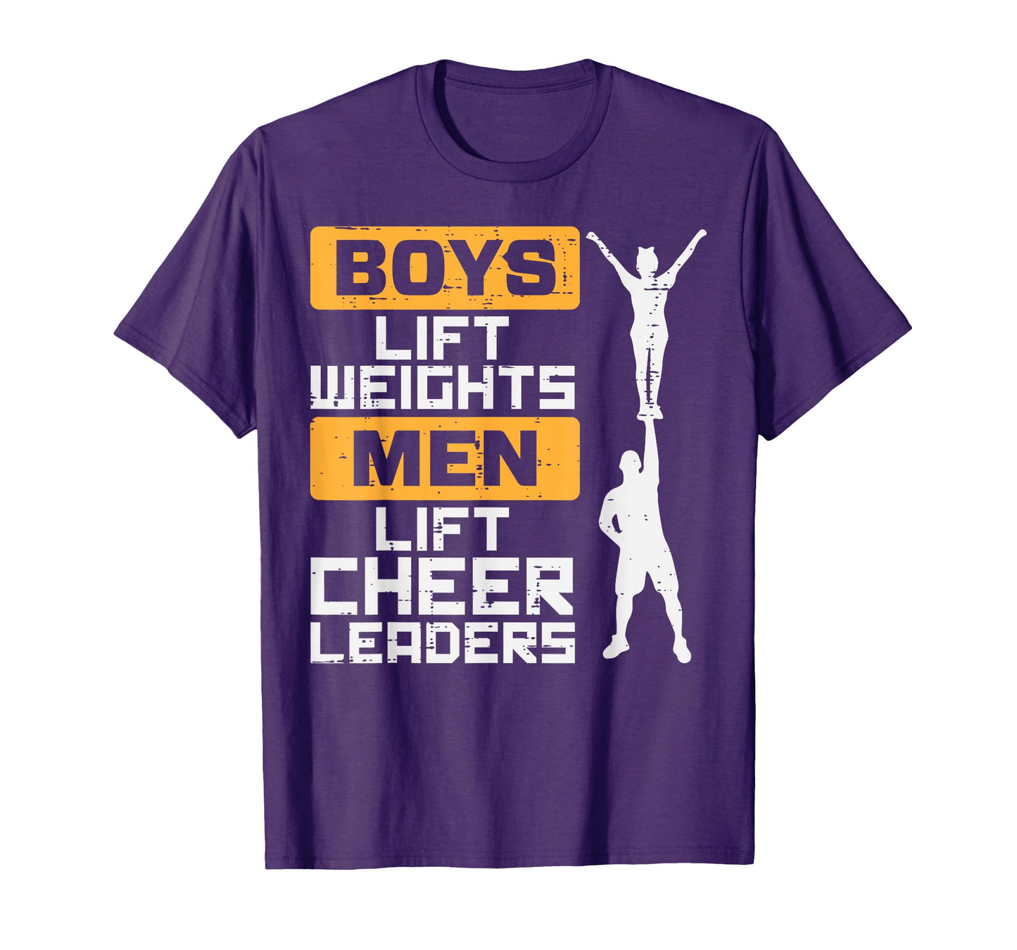Boys Lift Weights Men Cheerleader Funny Cheerleading Male T-Shirt