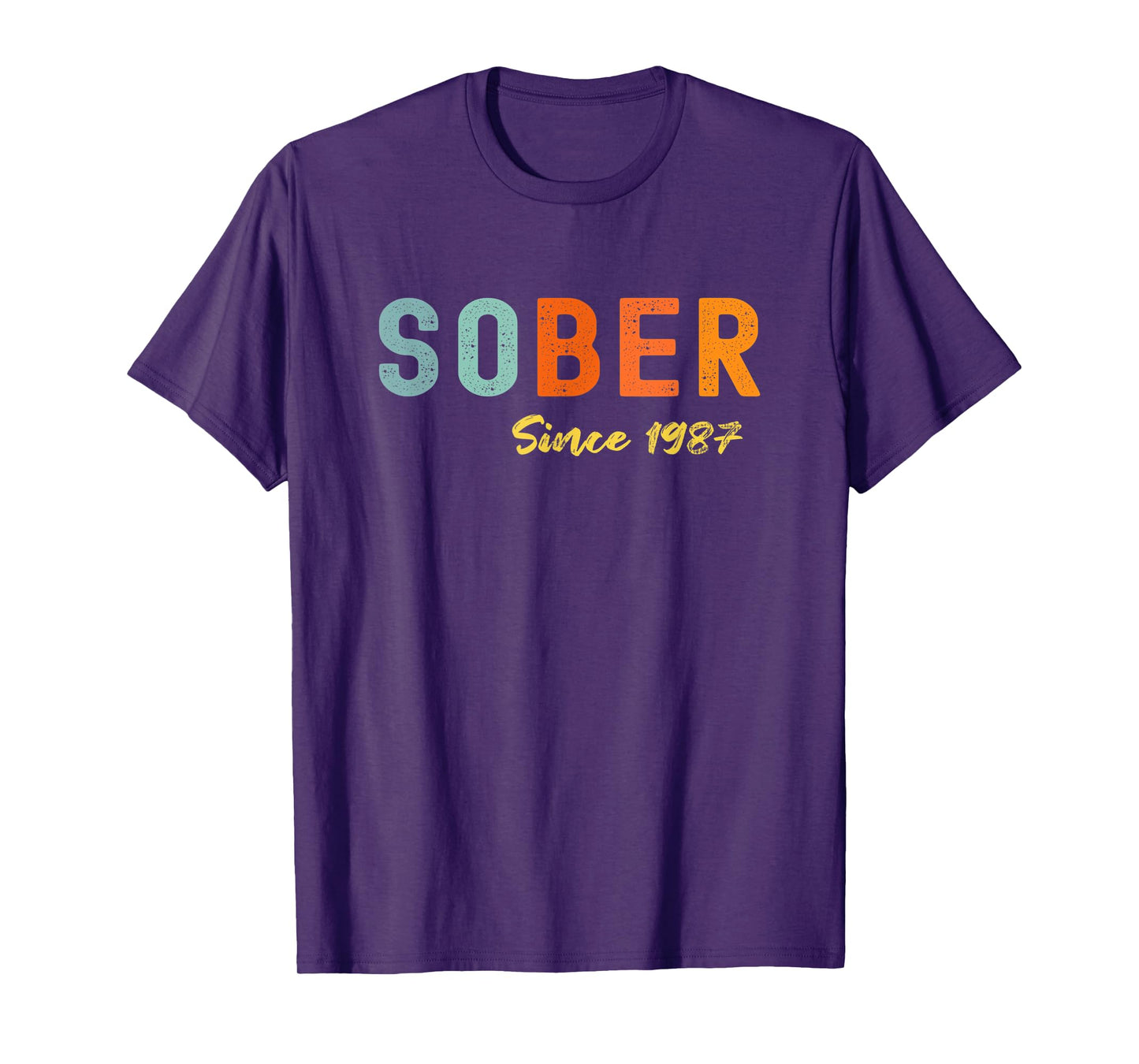 Sober Since 1987 Trendy Retro Sobriety AA NA Anonymous T-Shirt