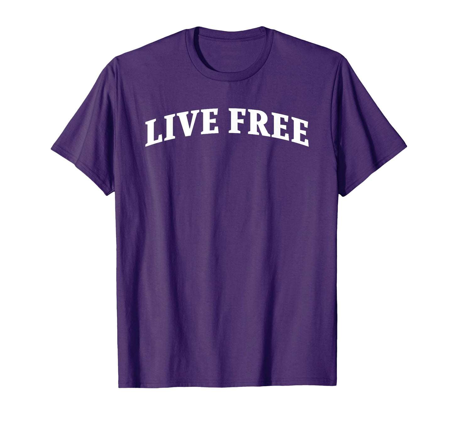 Live Free Text Minimalist Design Bold Typography Graphic T-Shirt