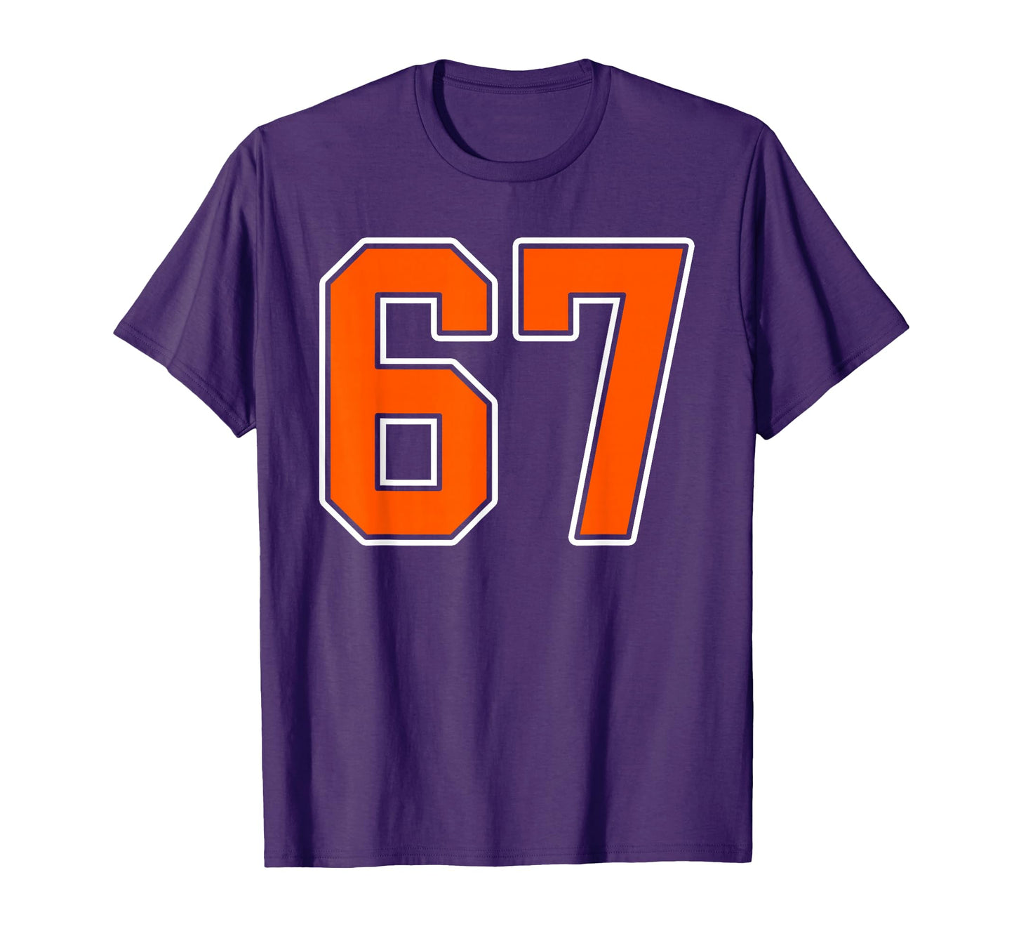 Orange White Number 67 Jersey Player Uniform #67 T-Shirt