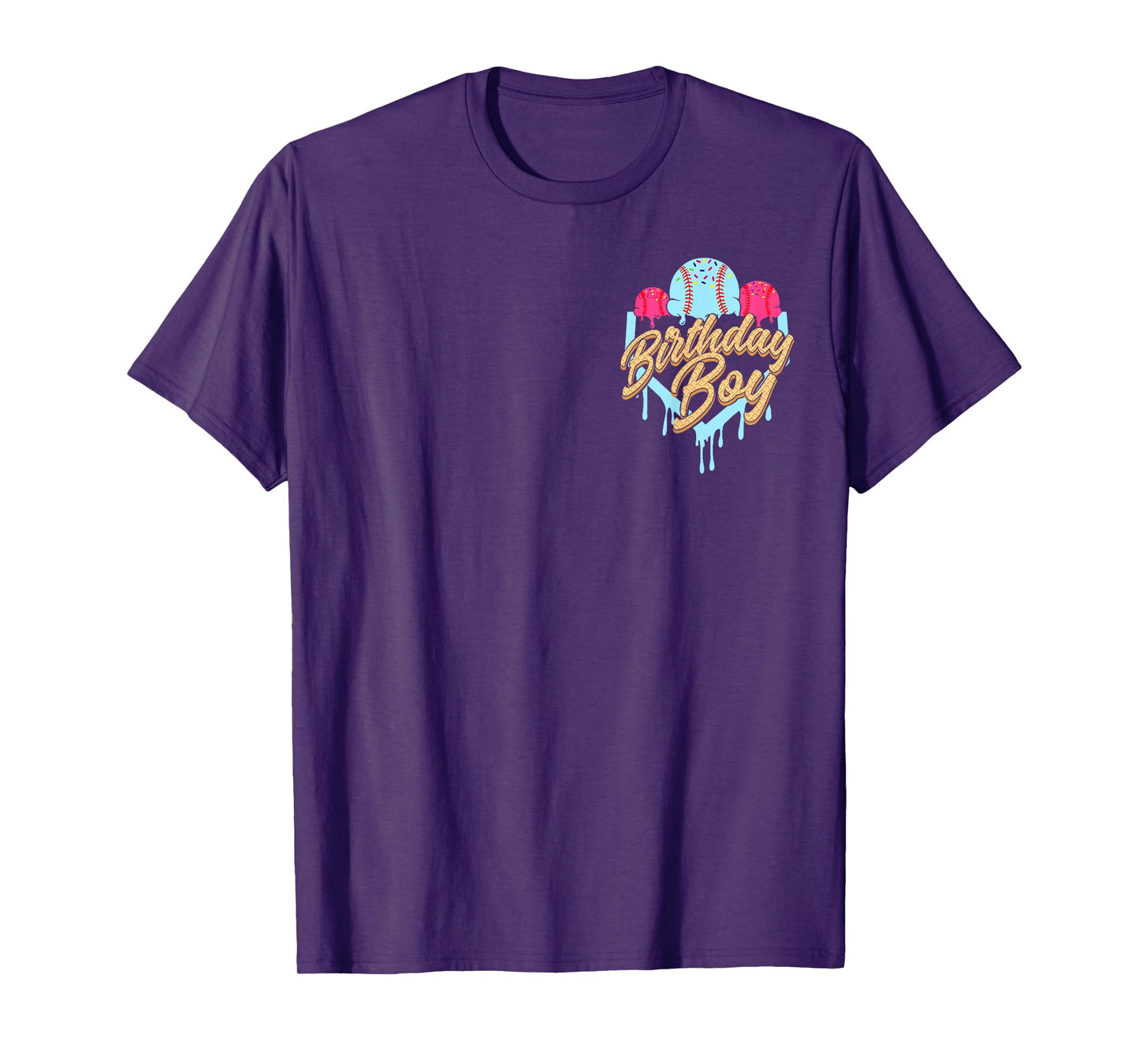 Baseball 9th Birthday Boy Ice Cream Drip 9 Year Old Bday T-Shirt
