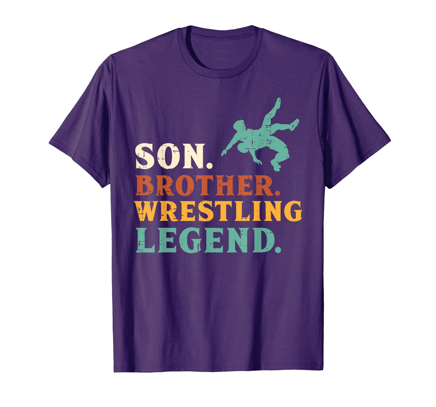 Son Brother Wrestling Legend Retro Wrestler Boys Kids Youth T-Shirt