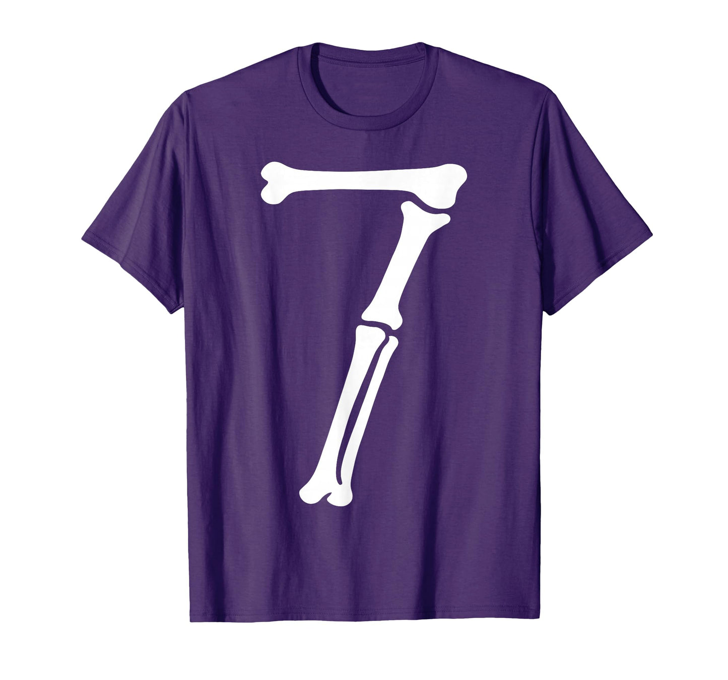 7 Number Seven Bones Graphic Funny School Halloween Matching T-Shirt