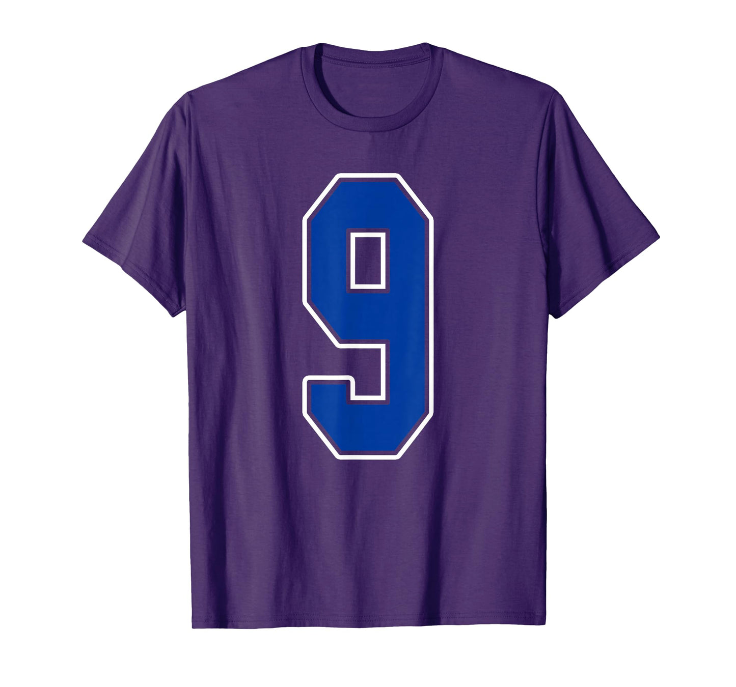 Royal Blue and White Number 9 Jersey Player Uniform #9 Fan T-Shirt