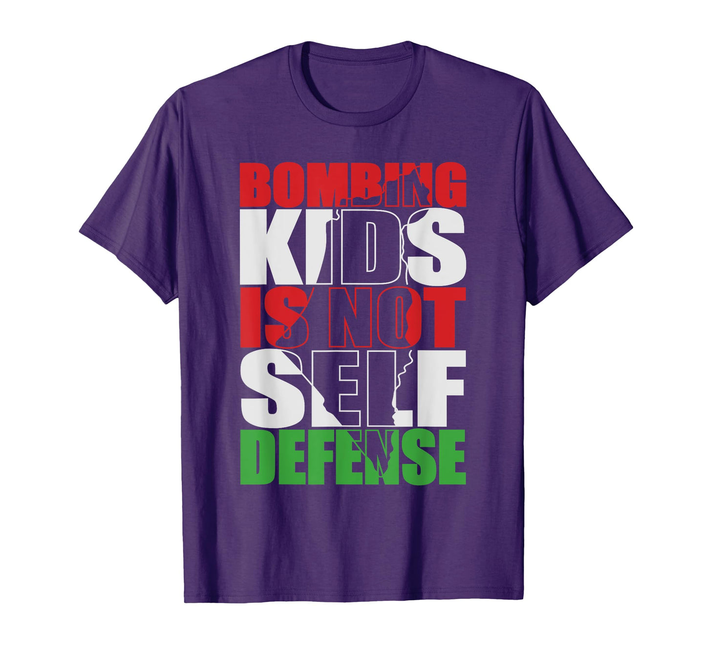 Bombing Kids Is Not Self Defense Palestine Flag Vintage T-Shirt