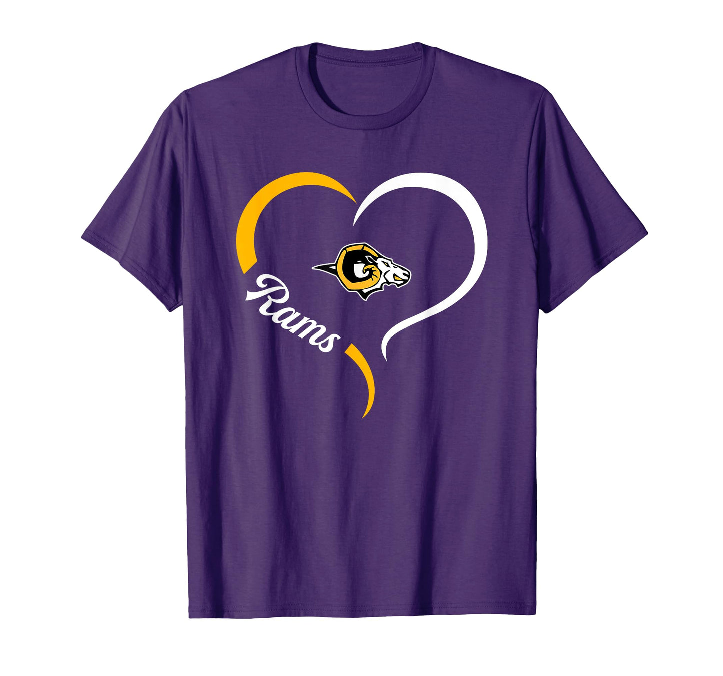 Green Mountain Rams Logo Half Heart Slogan HS T-Shirt