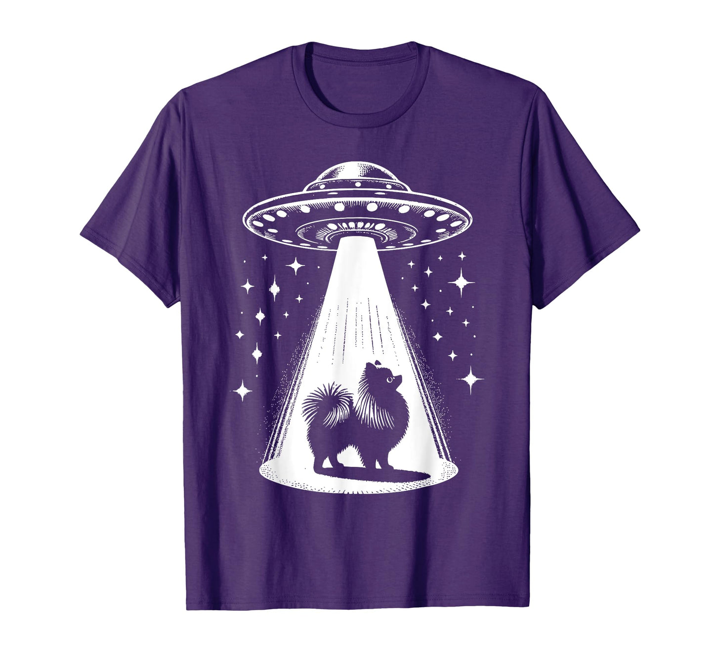 Pomeranian Mom Dad Dog - Funny Alien UFO Men Women T-Shirt
