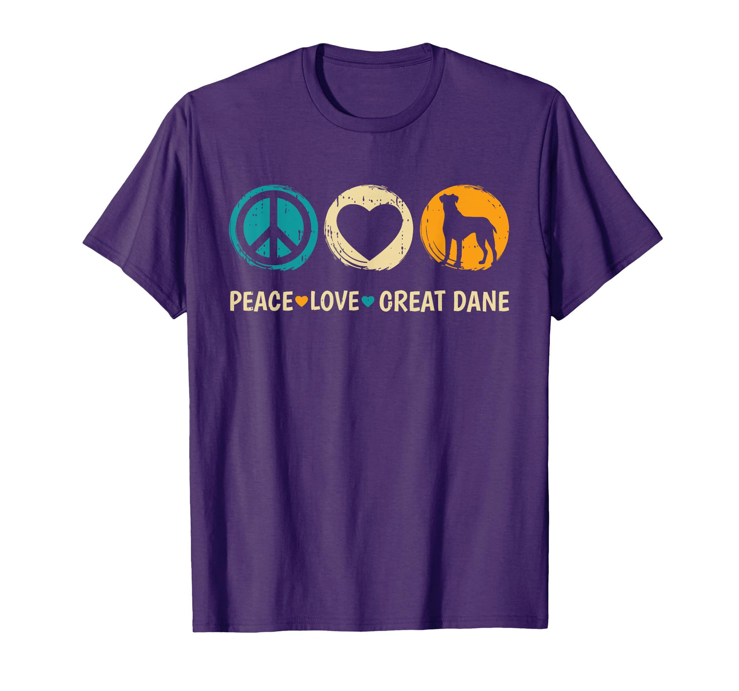 Peace Love Great Dane Dog Lover Puppy Owner Animal Groomer T-Shirt for Men Women Girls Kids