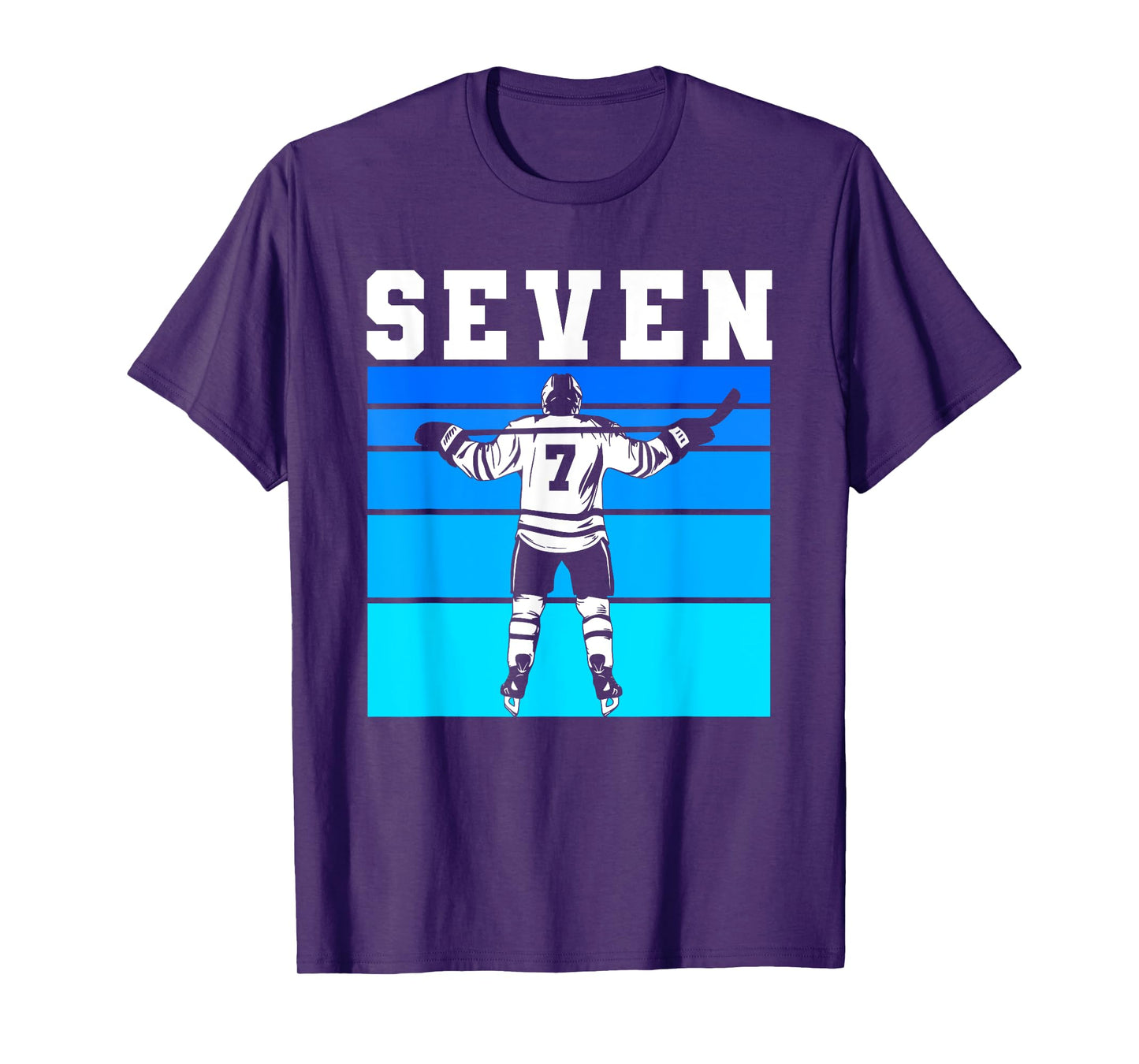 Hockey Boy 7th Birthday Seven Ice Hockey Birthday Party T-Shirt