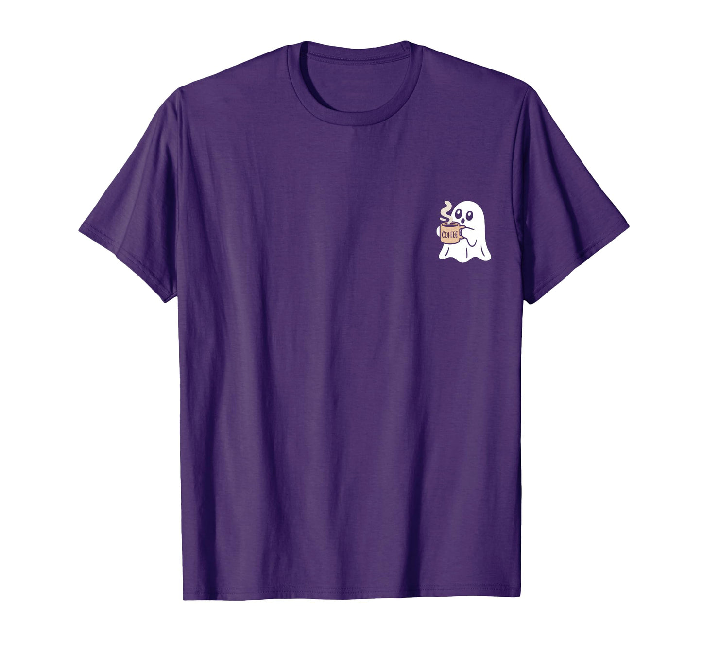 Ghost Drinking Coffee Funny Halloween Costume Coffee Lover T-Shirt