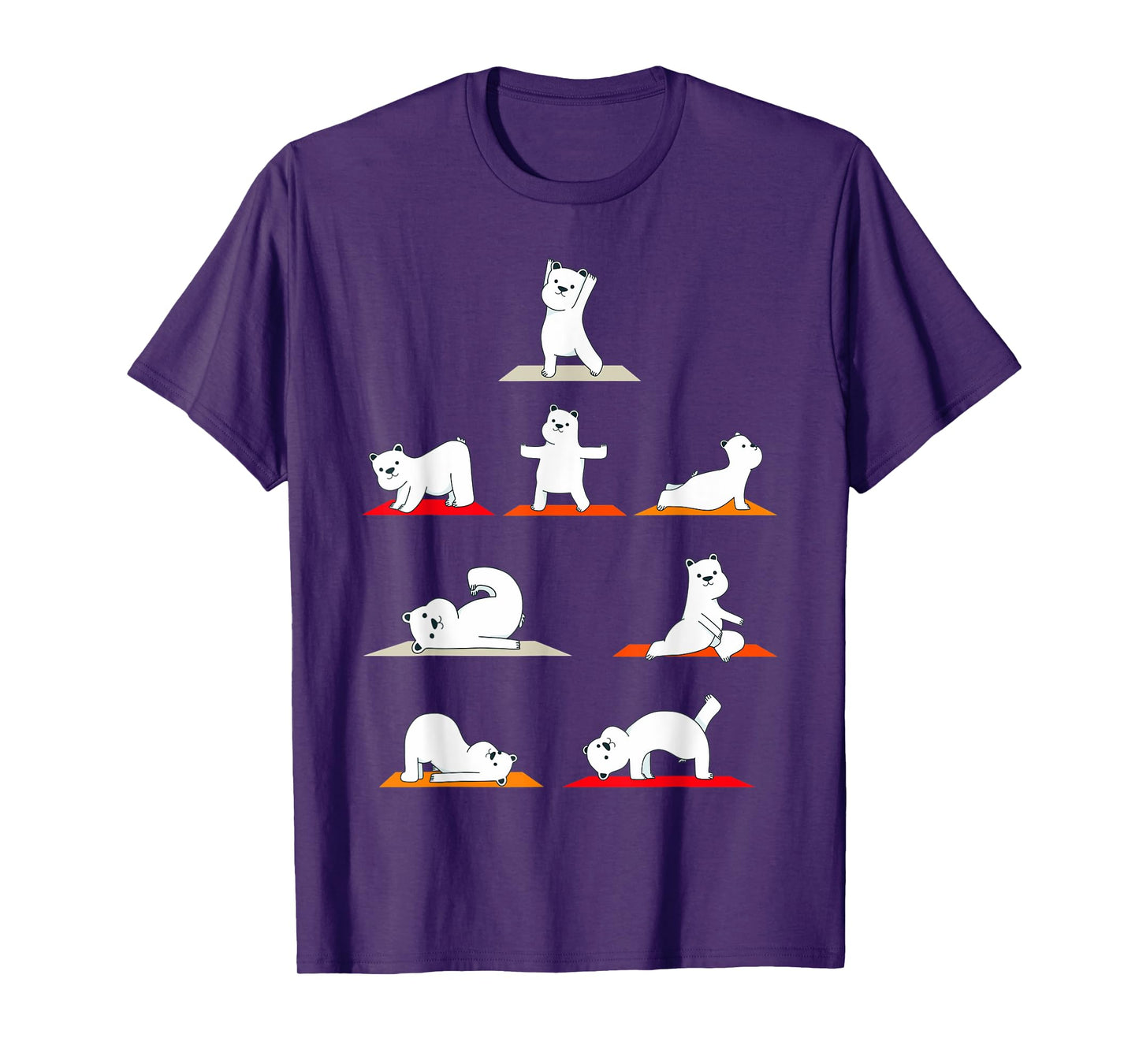 Polar Bear Yoga Poses Streching Polar Bears Meditation T-Shirt