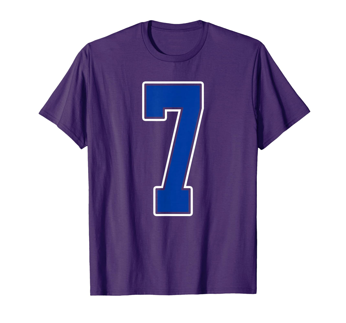 Royal Blue and White Number 7 Jersey Player Uniform #7 Fan T-Shirt