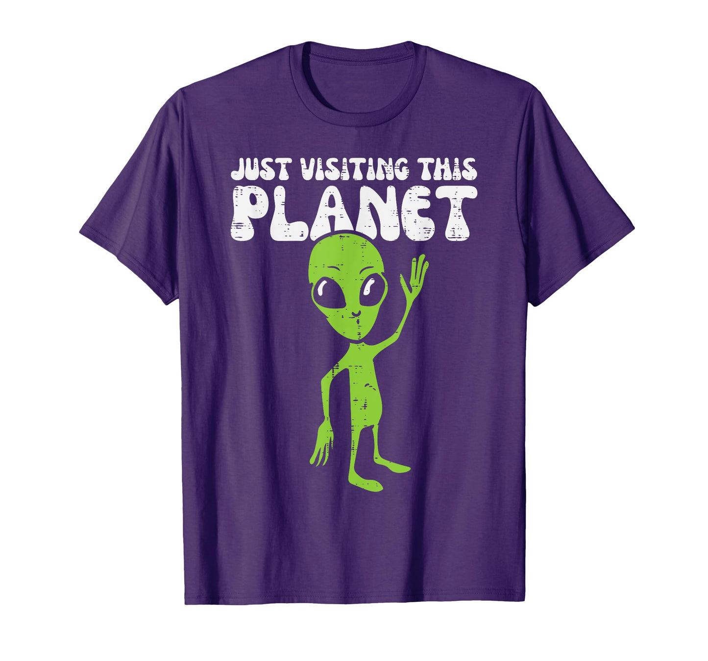 Alien Wave Just Visiting This Planet Funny Kids Men Women T-Shirt