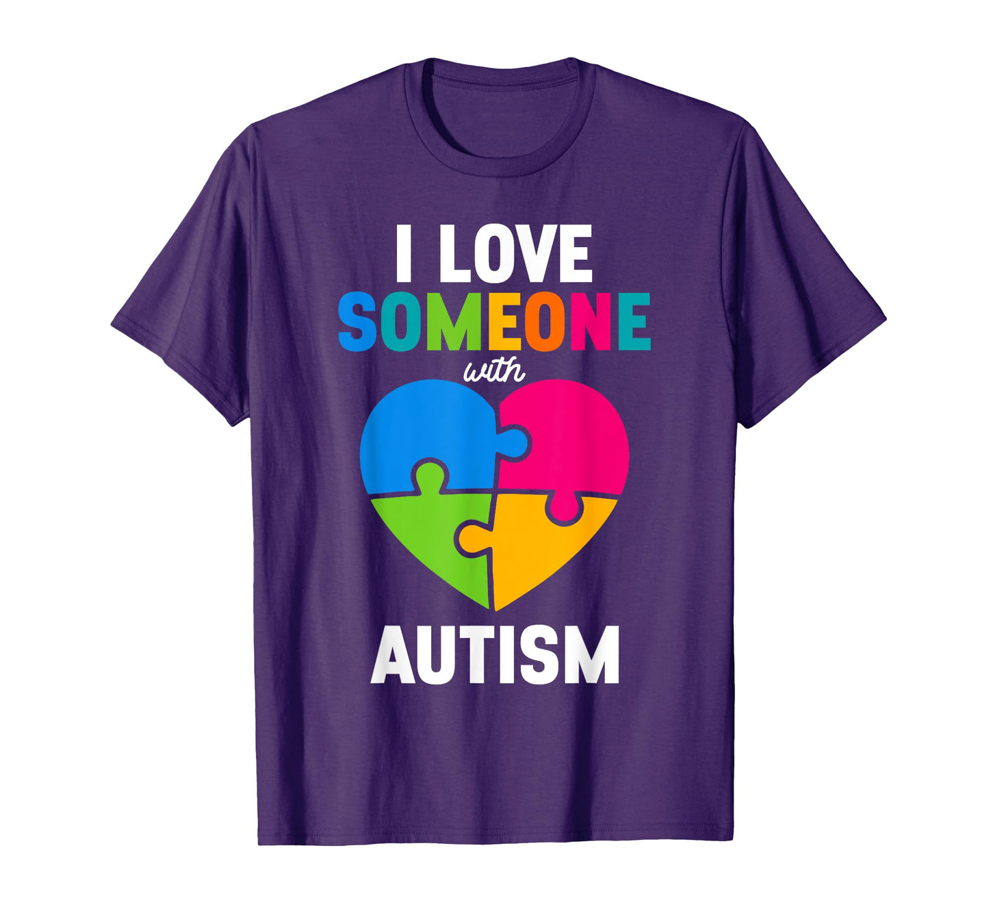 I Love Someone with Autism Heart Puzzle Autism Awareness T-Shirt