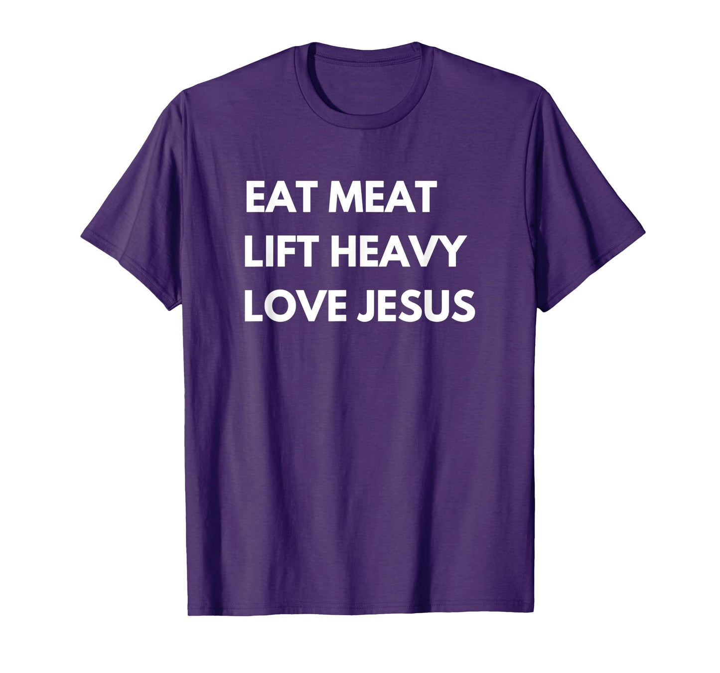 Eat Meat Lift Heavy Love Jesus Christian Cattle Cow Farmer T-Shirt