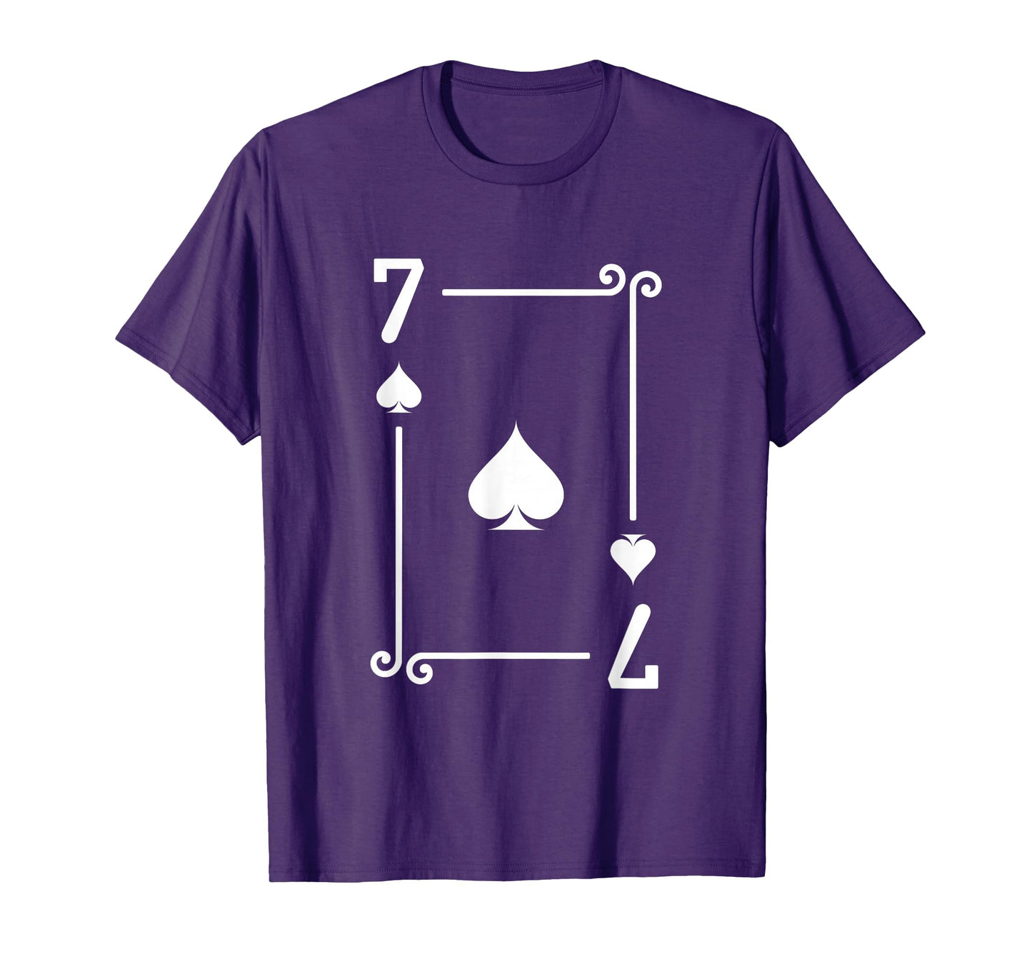 7 Spades Playing Card Graphic - White Seven Card T-Shirt