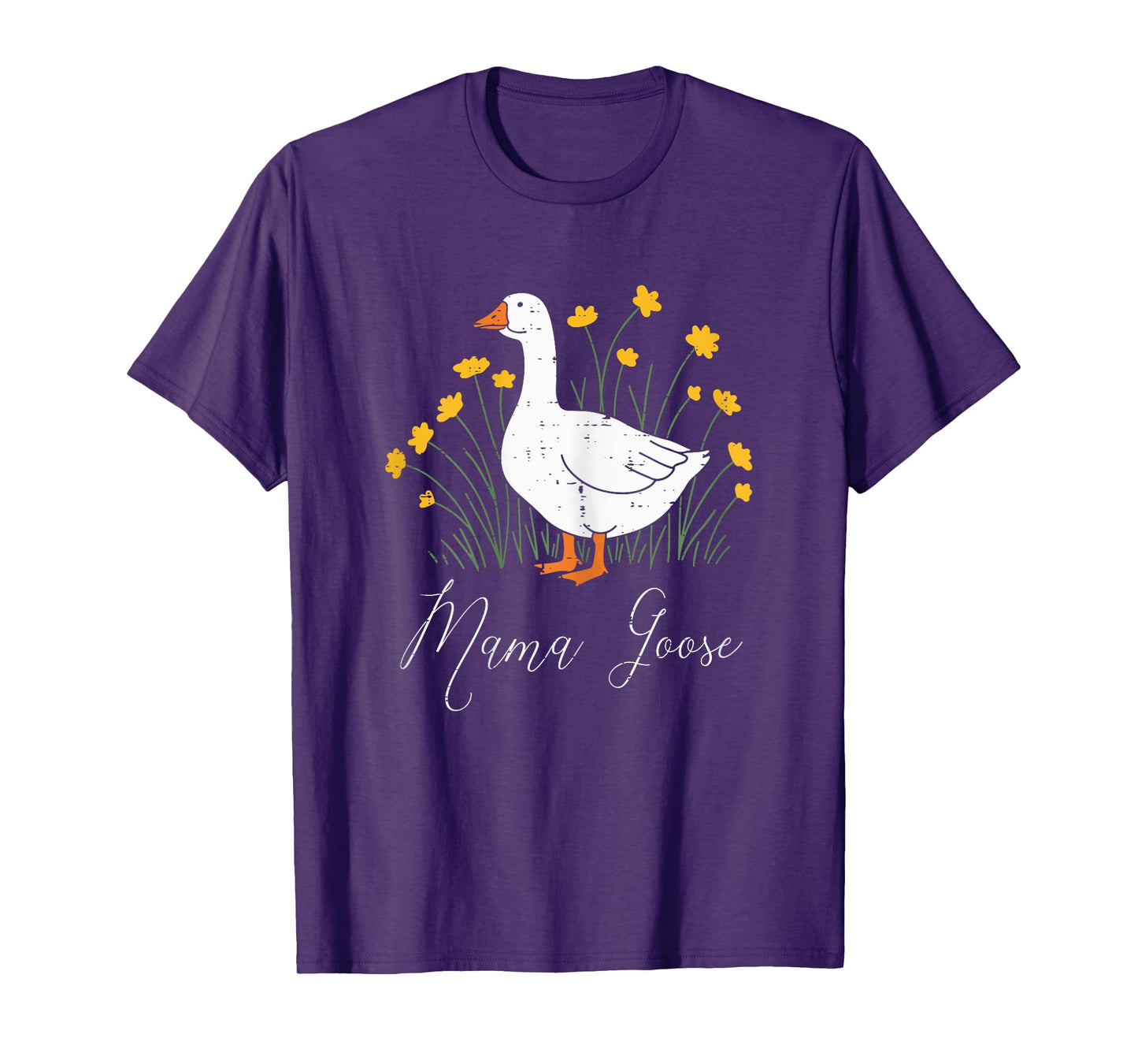 Mama Goose Yellow Flowers Cute Mom Mommy Mothers Day Women T-Shirt