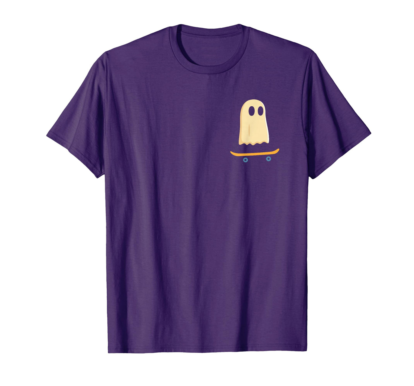 Ghost On Skateboard Boys Kids Funny Retro Halloween Costume T-Shirt