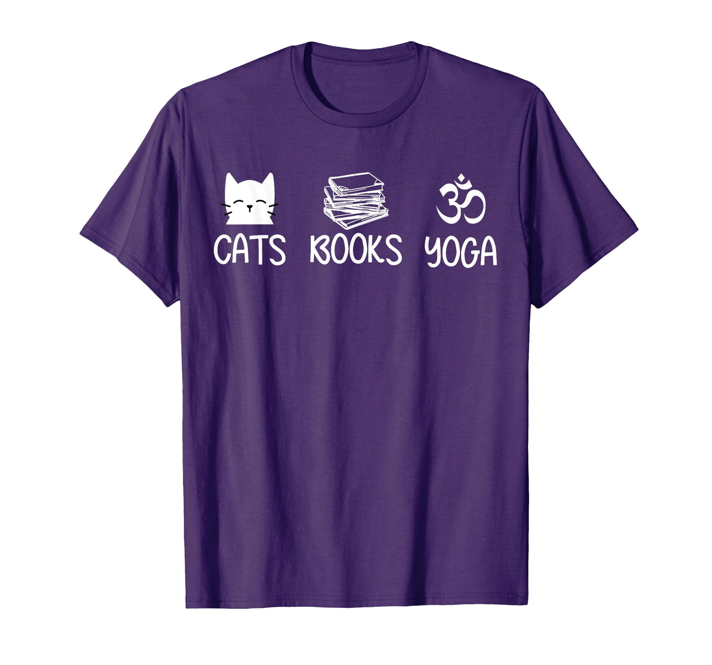 Cats Books Yoga Lover T Shirt Cat Reading Meditation Namaste Men Women Kids T-Shirt