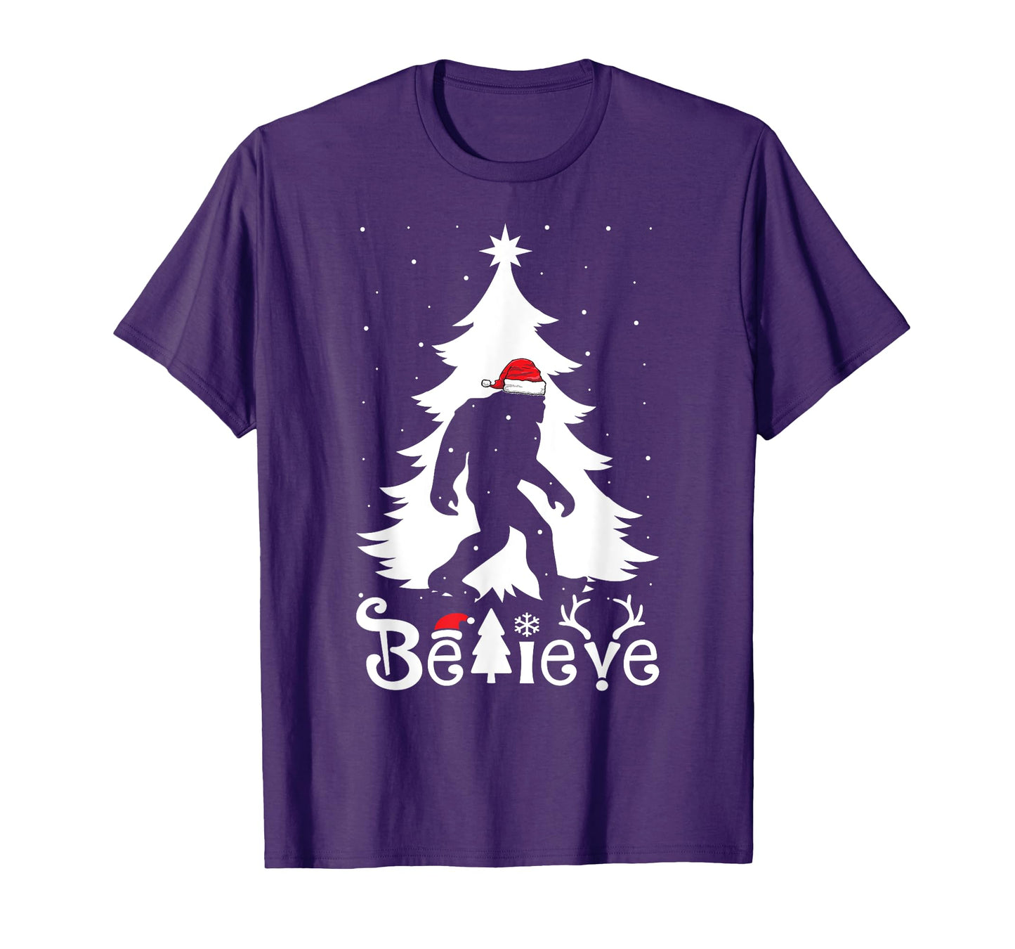 Bigfoot Christmas Gifts For Men Boys Girls Funny Christmas T-Shirt