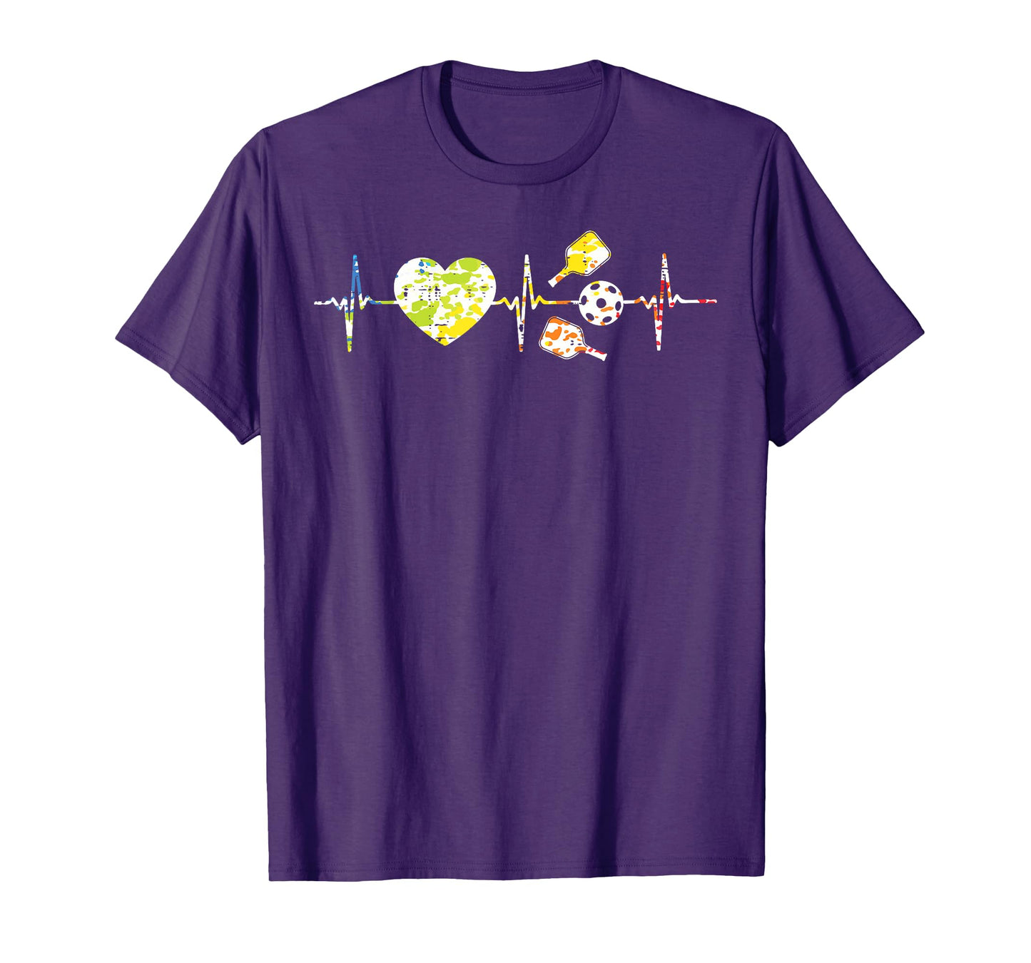 Pickleball Heartbeat Heart Love Pickle Ball Men Women Kids T-Shirt