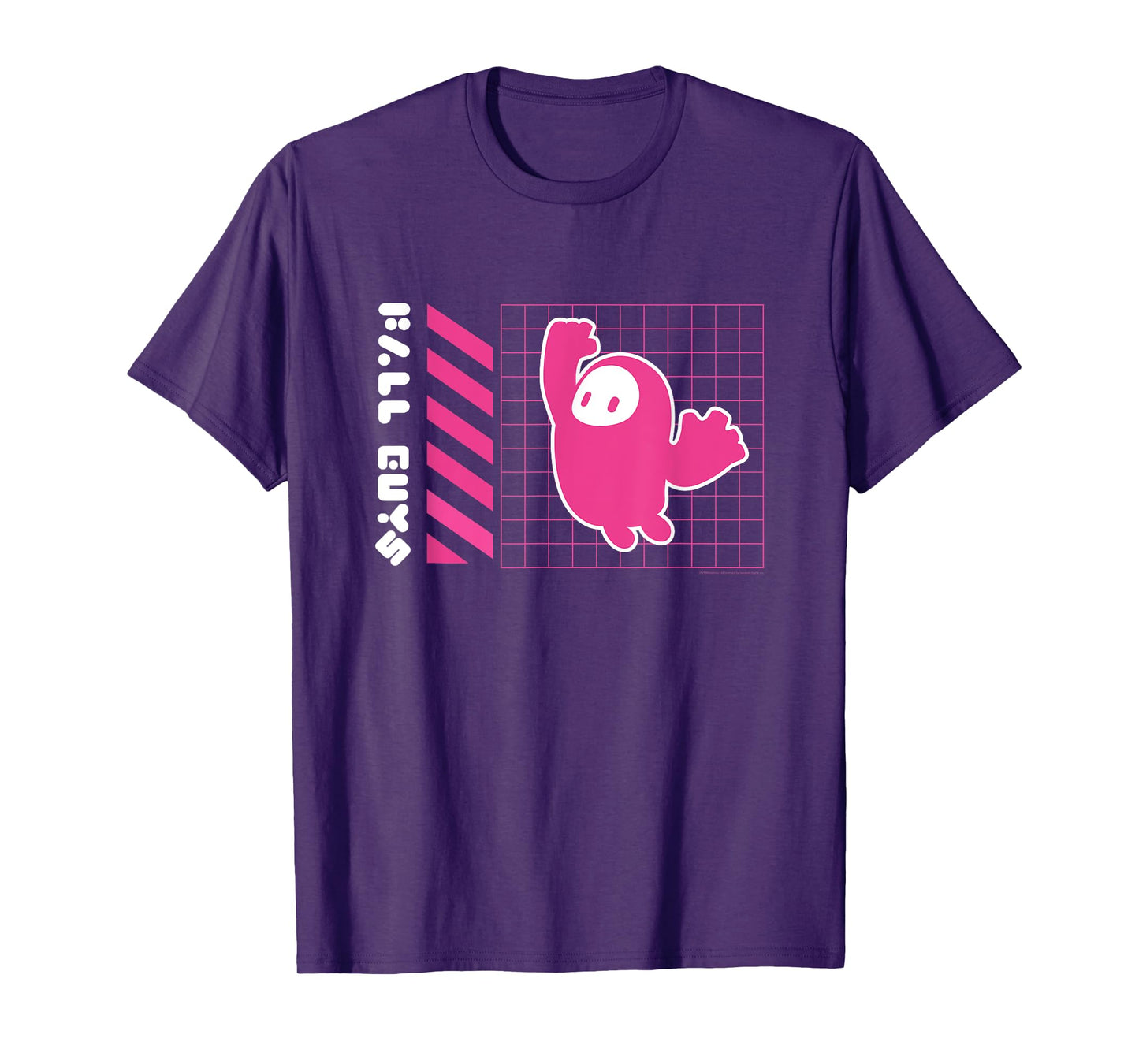 Fall Guys Neon Grid Jumping Bean Gamer Vibes T-Shirt