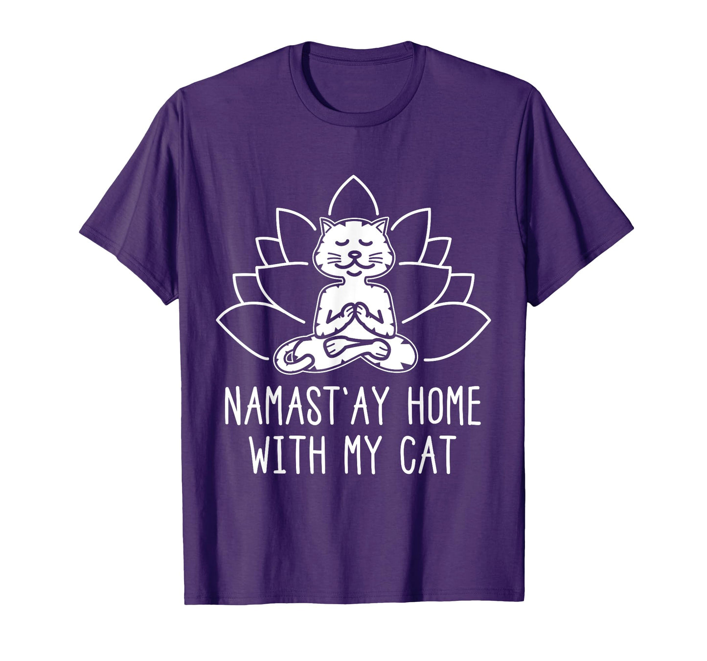 Cute Cat Yoga Shirt Namaste Home With My Cat T-Shirt for Men Women