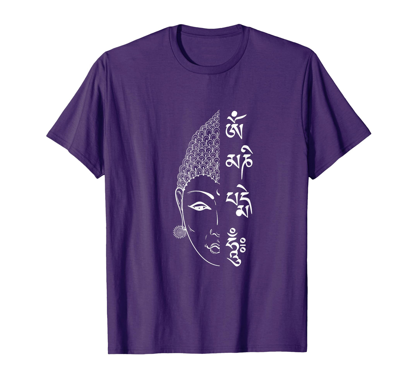 Buddha T-Shirt with Tibetan Mantra Om Mani Padme Hum T-Shirt