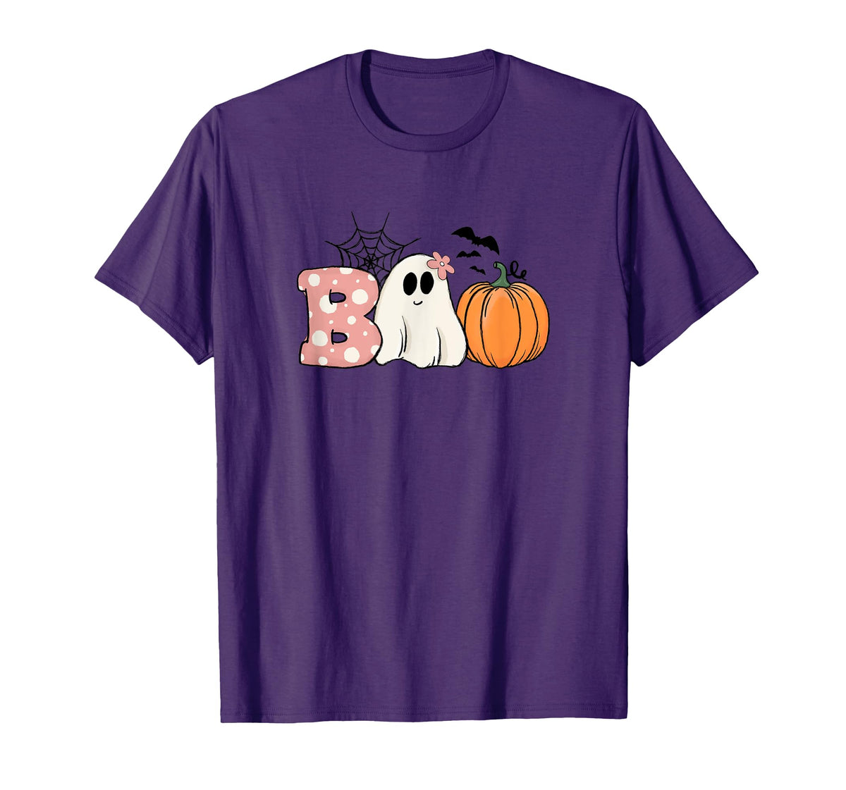 Pink Halloween Boo Hippie Ghost Pumpkin Cute Pastel Vibes T-Shirt