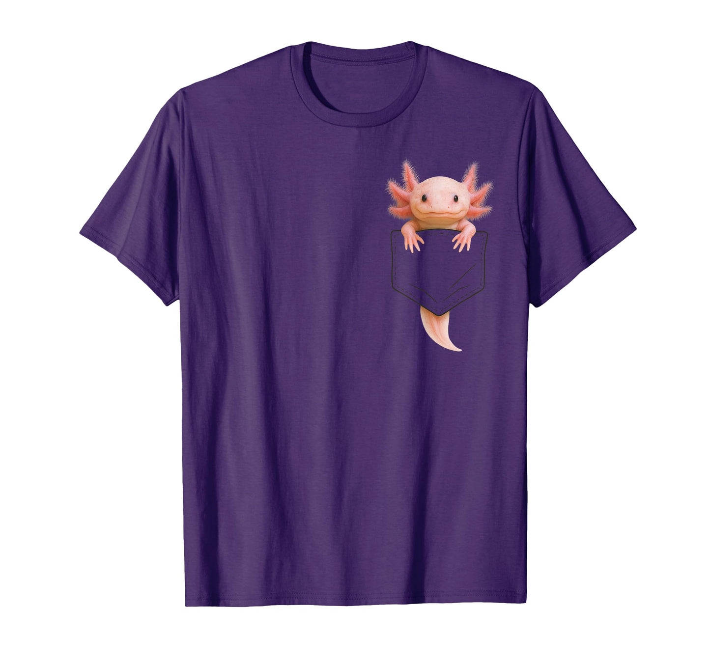 Cute Axolotl Pocket Funny Gifts For Men Women Teen Kid T-Shirt
