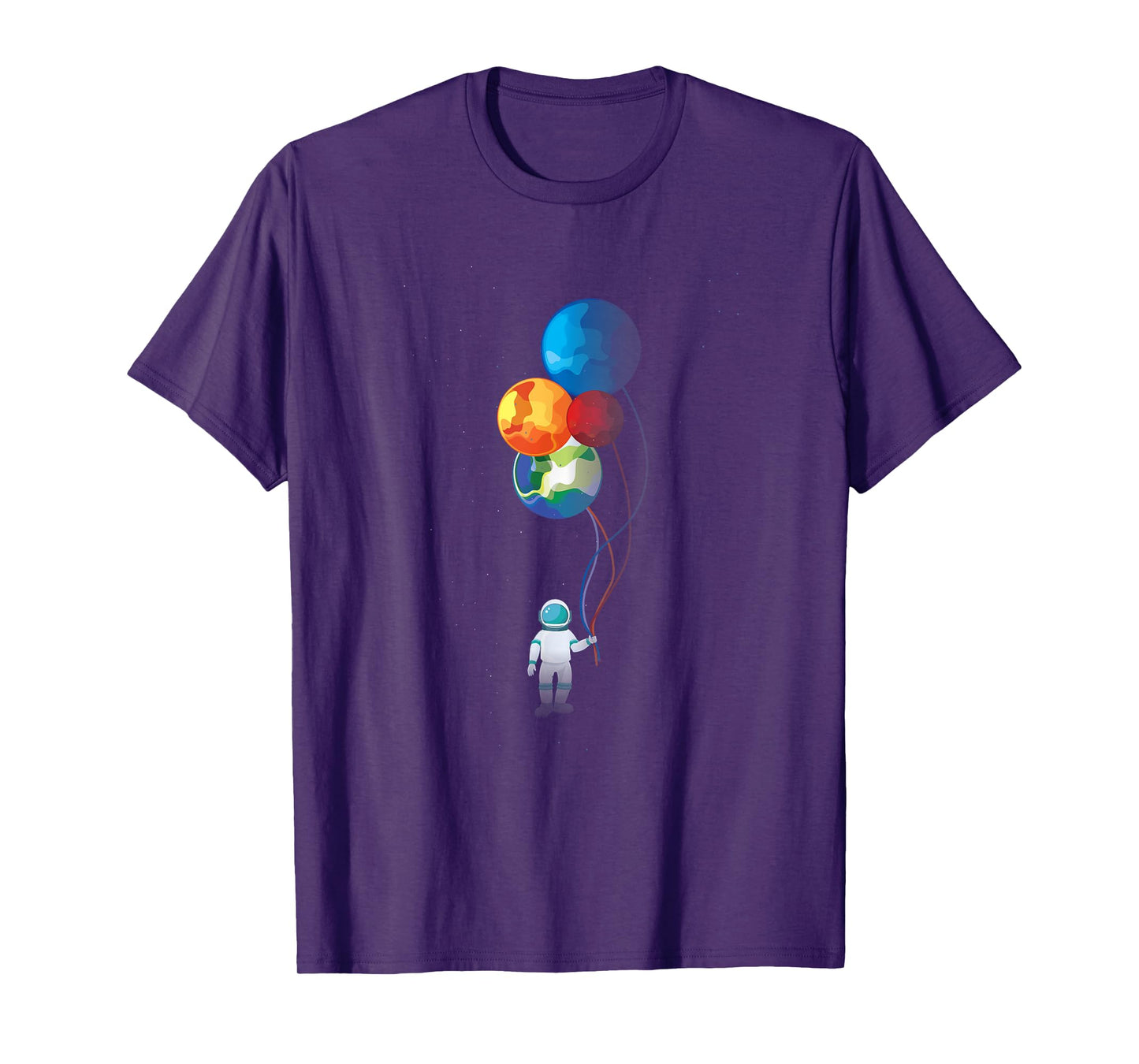 Astronaut in Space Holding Planet Balloon Cute Gift T-Shirt