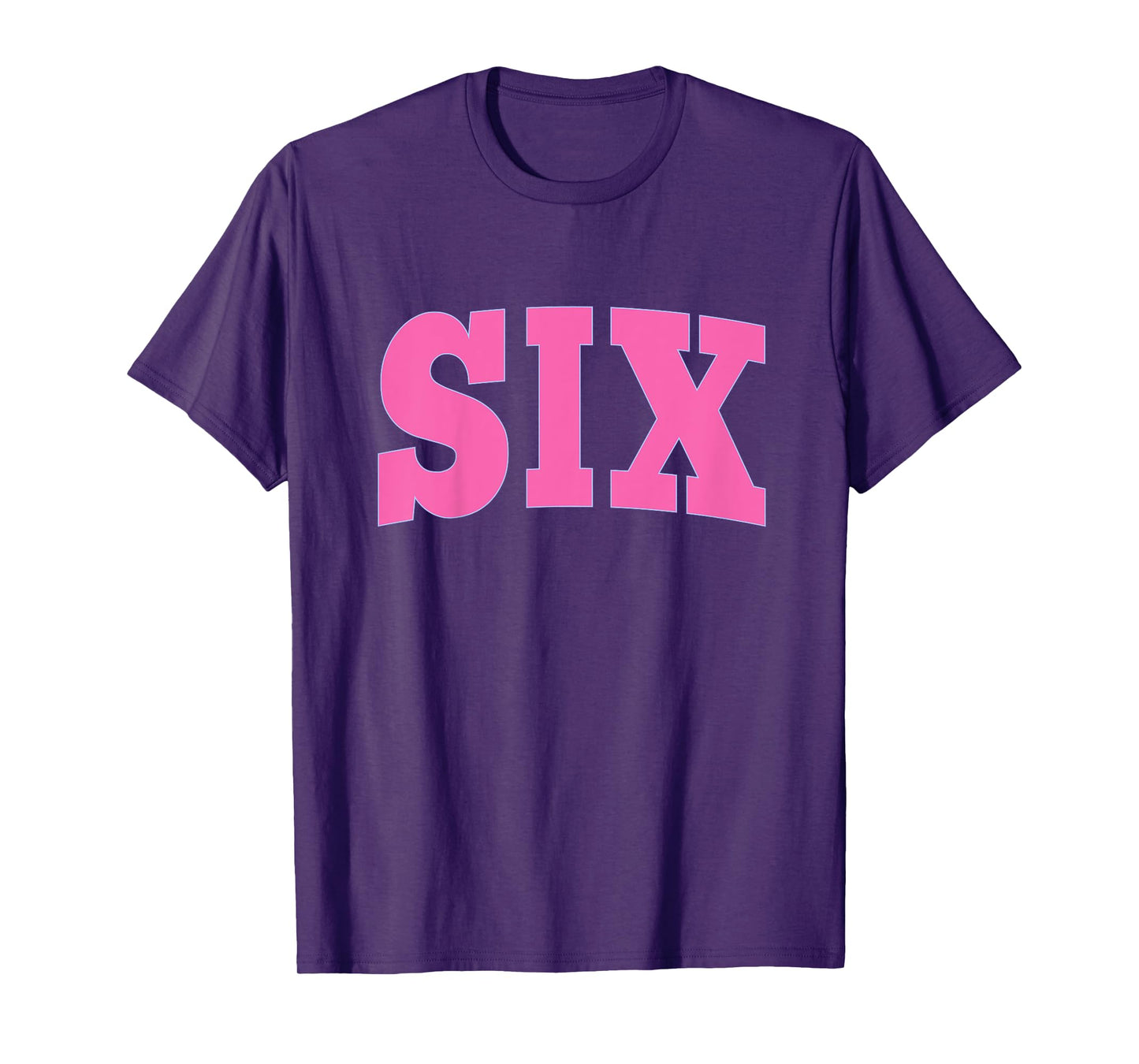 Six Bold Pink Design 6th Birthday 6-Year-Old Girl T-Shirt