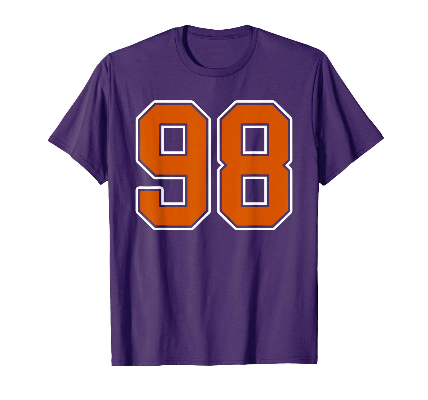 Burnt Orange White Number 98 Jersey Player Uniform #98 T-Shirt