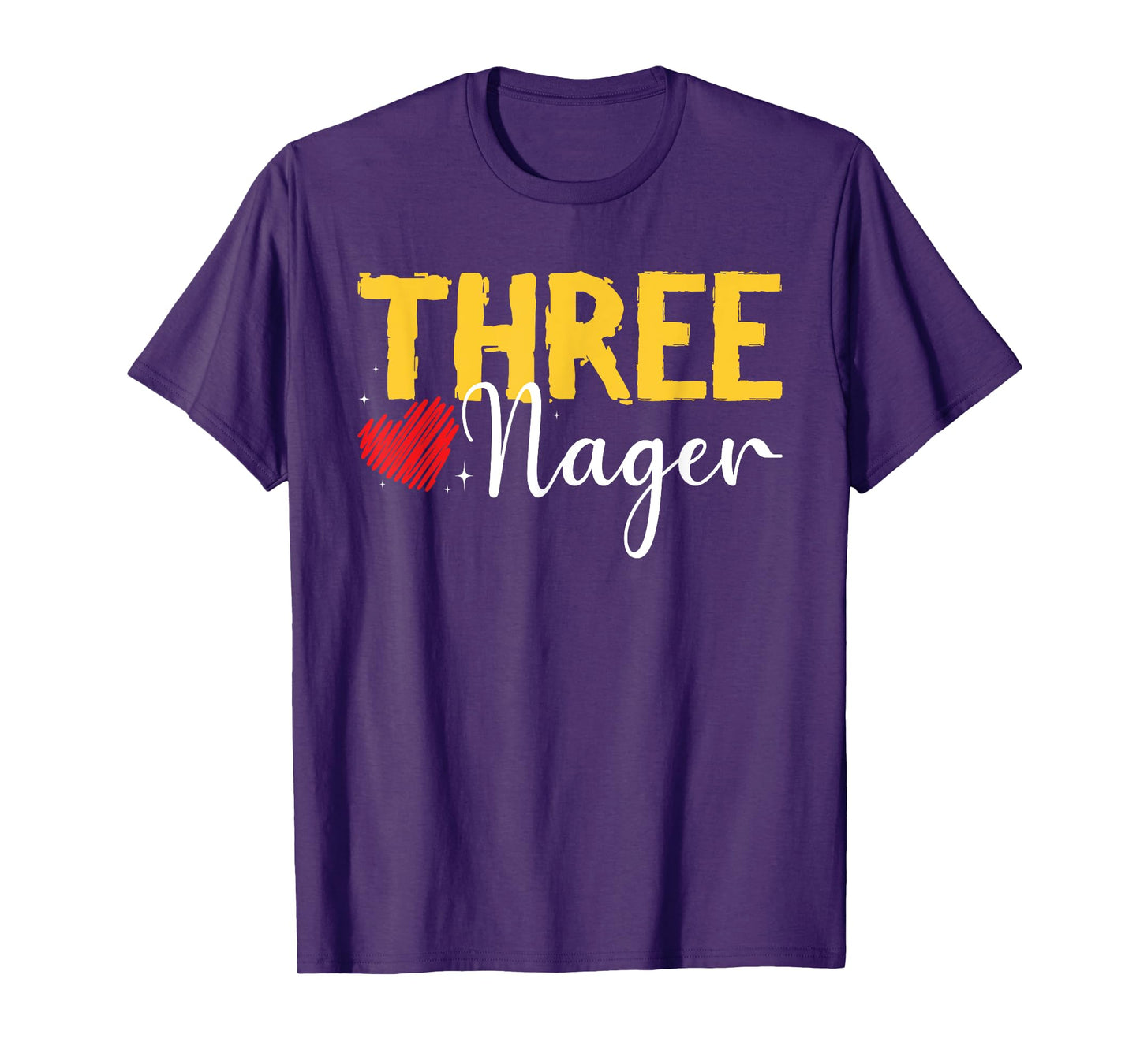 Kids Three Nager Threenager 3rd Birthday Boy Third Birthday T-Shirt