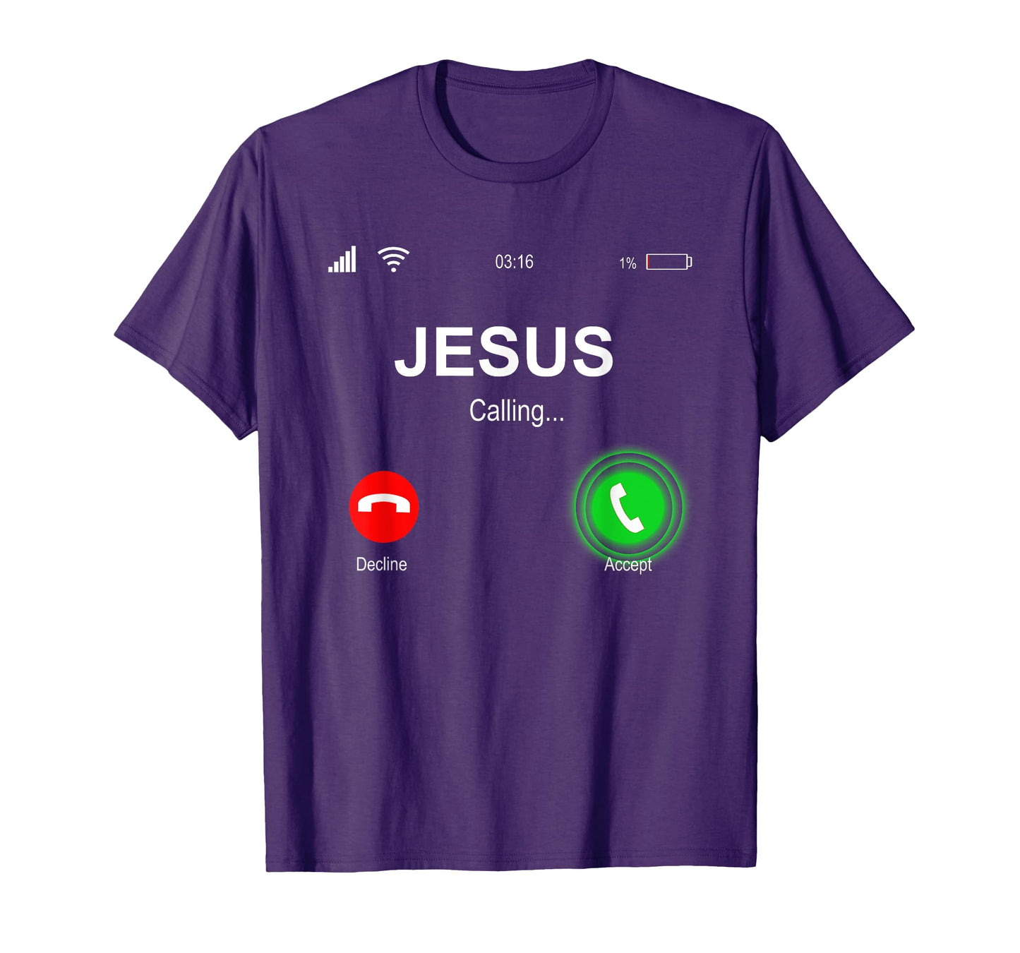 Christian Shirts | JESUS CALLING Funny Accept Decline Jesus T-Shirt